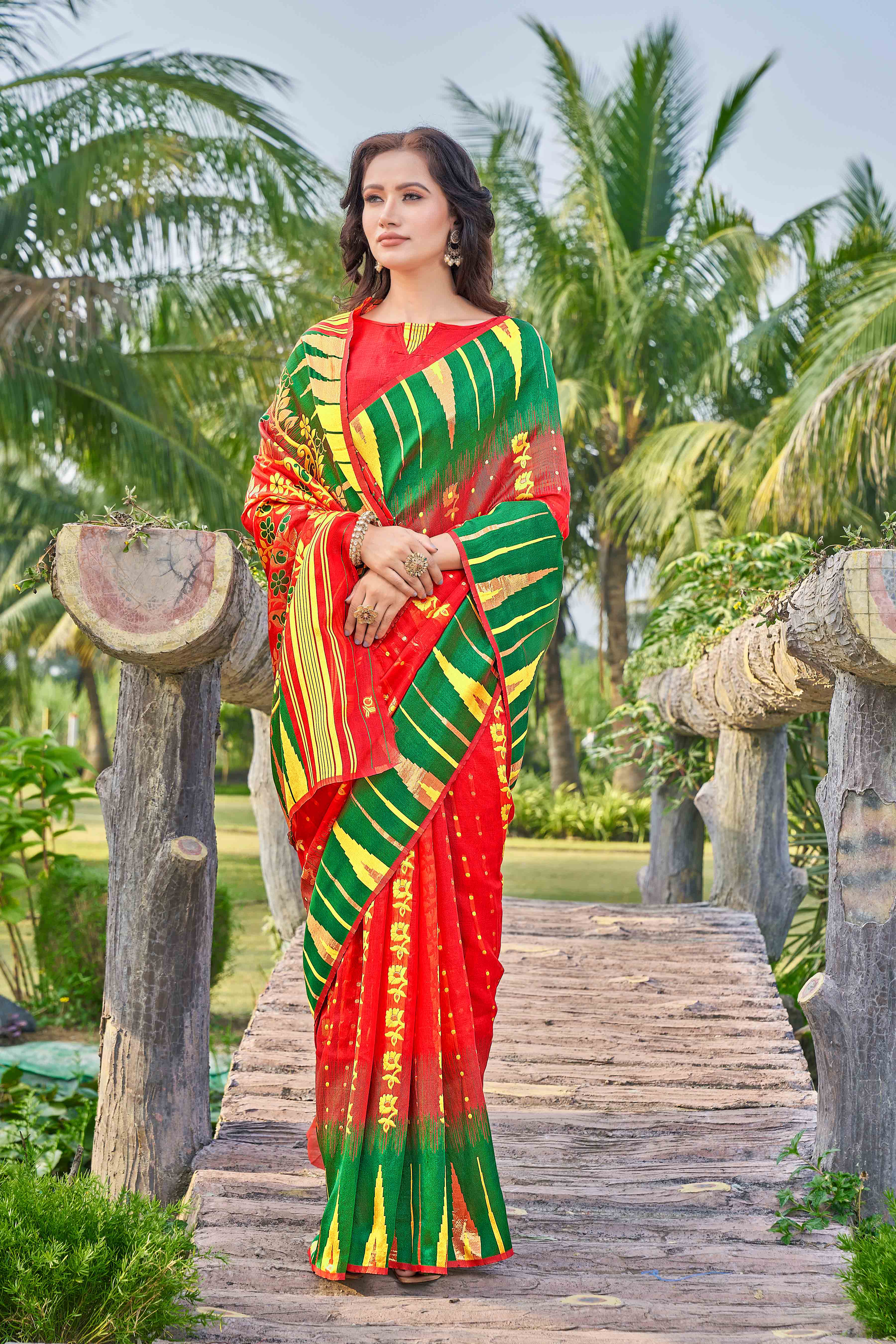 Ethnic Motifs Woven Design Silk Cotton Saree