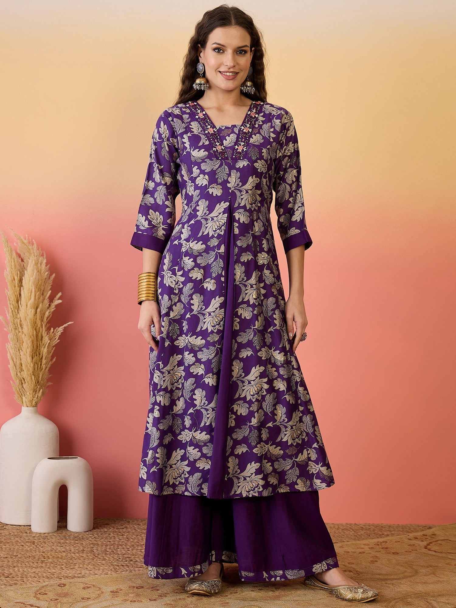 Yoke Design Anarkali Kurta Set With Dupatta