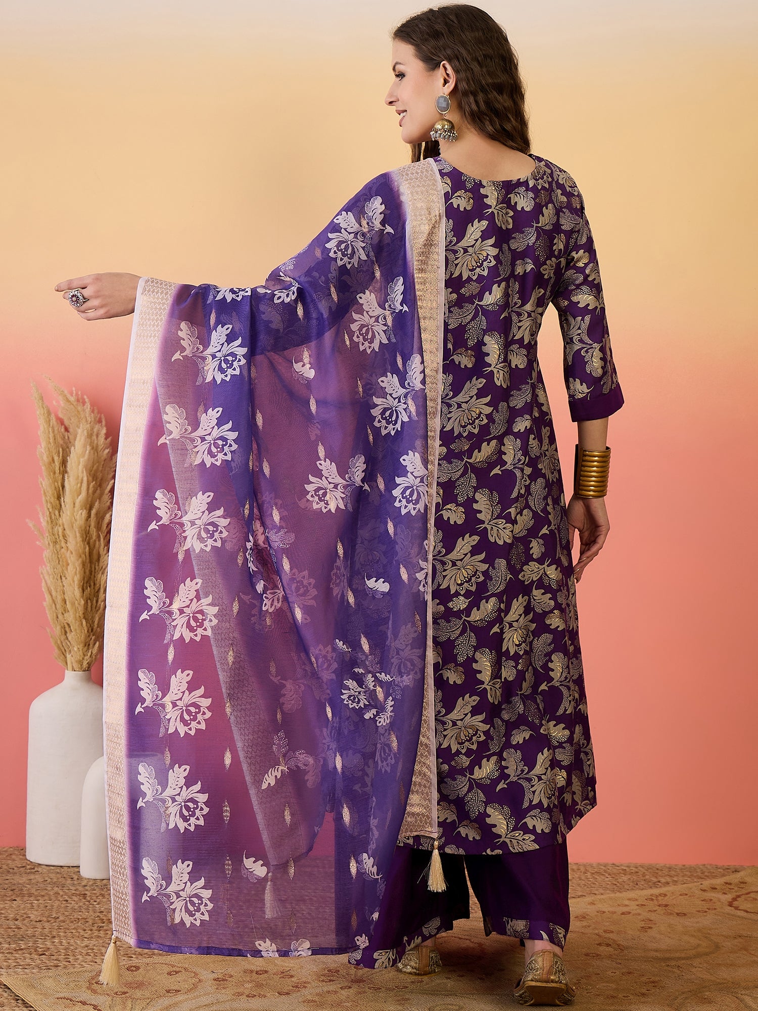 Yoke Design Anarkali Kurta Set With Dupatta