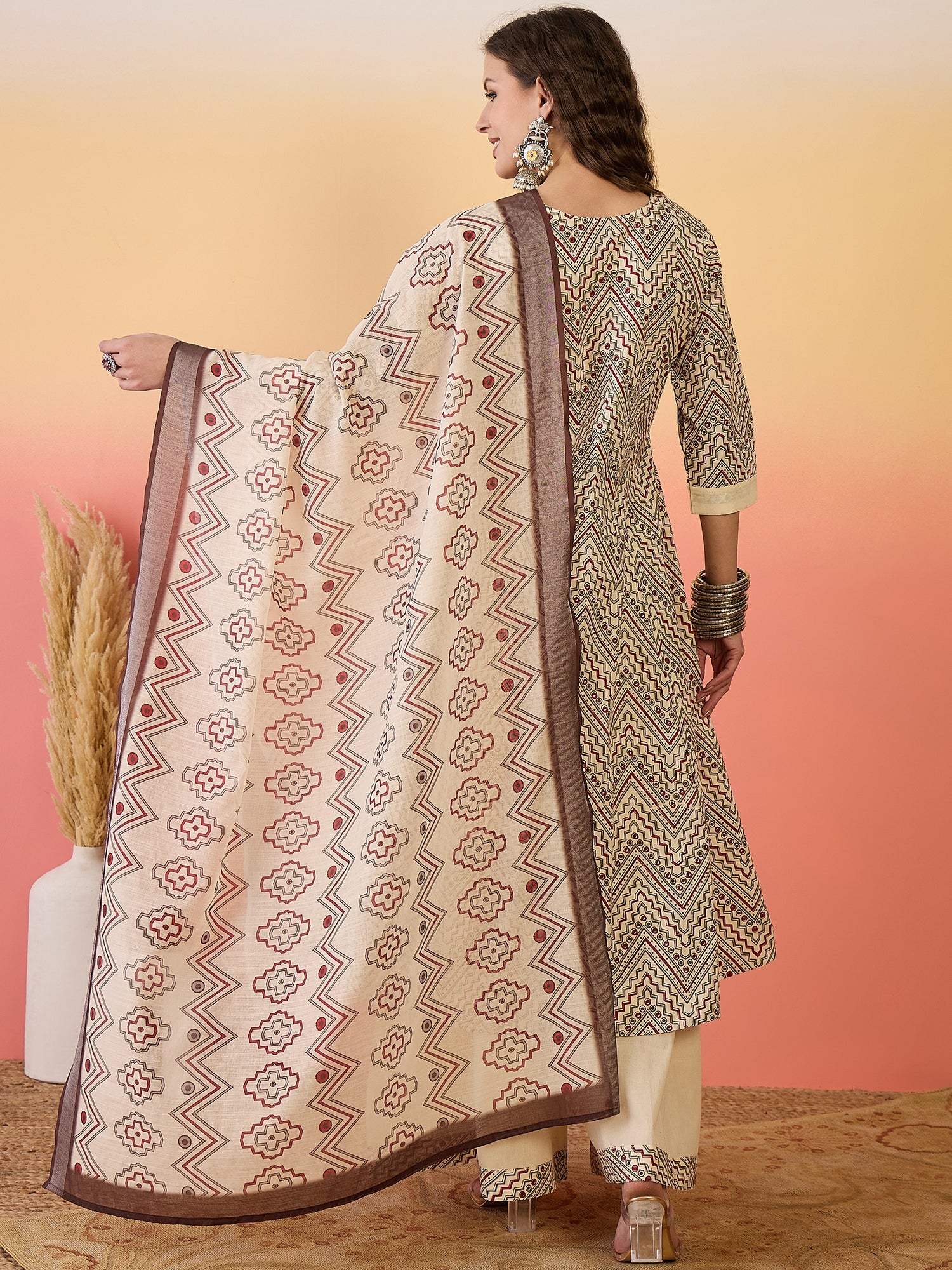 Women Embroidered Anarkali Kurta Set With Dupatta