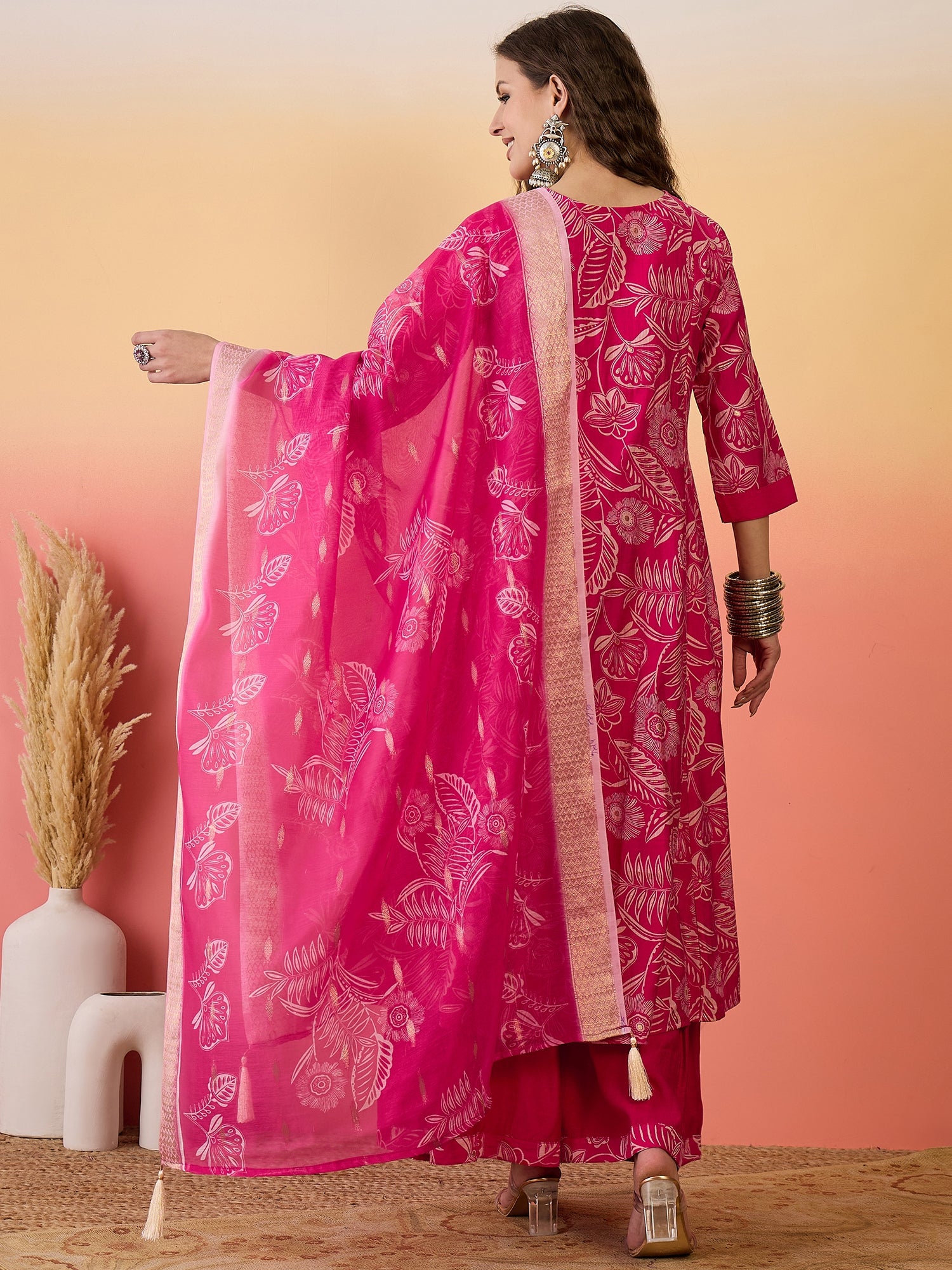Yoke Design Anarkali Kurta Set With Dupatta