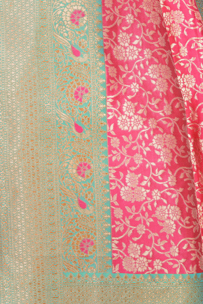 Woven Design Floral Zari Banarasi Saree