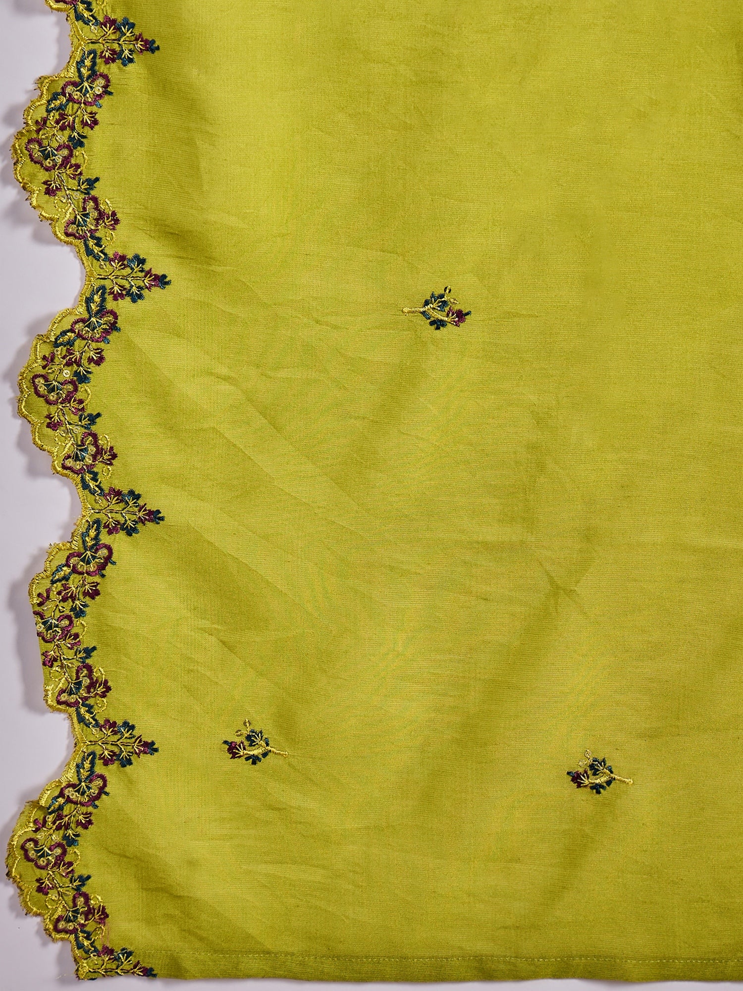 Embroidered Kurta With Palazzos & Dupatta