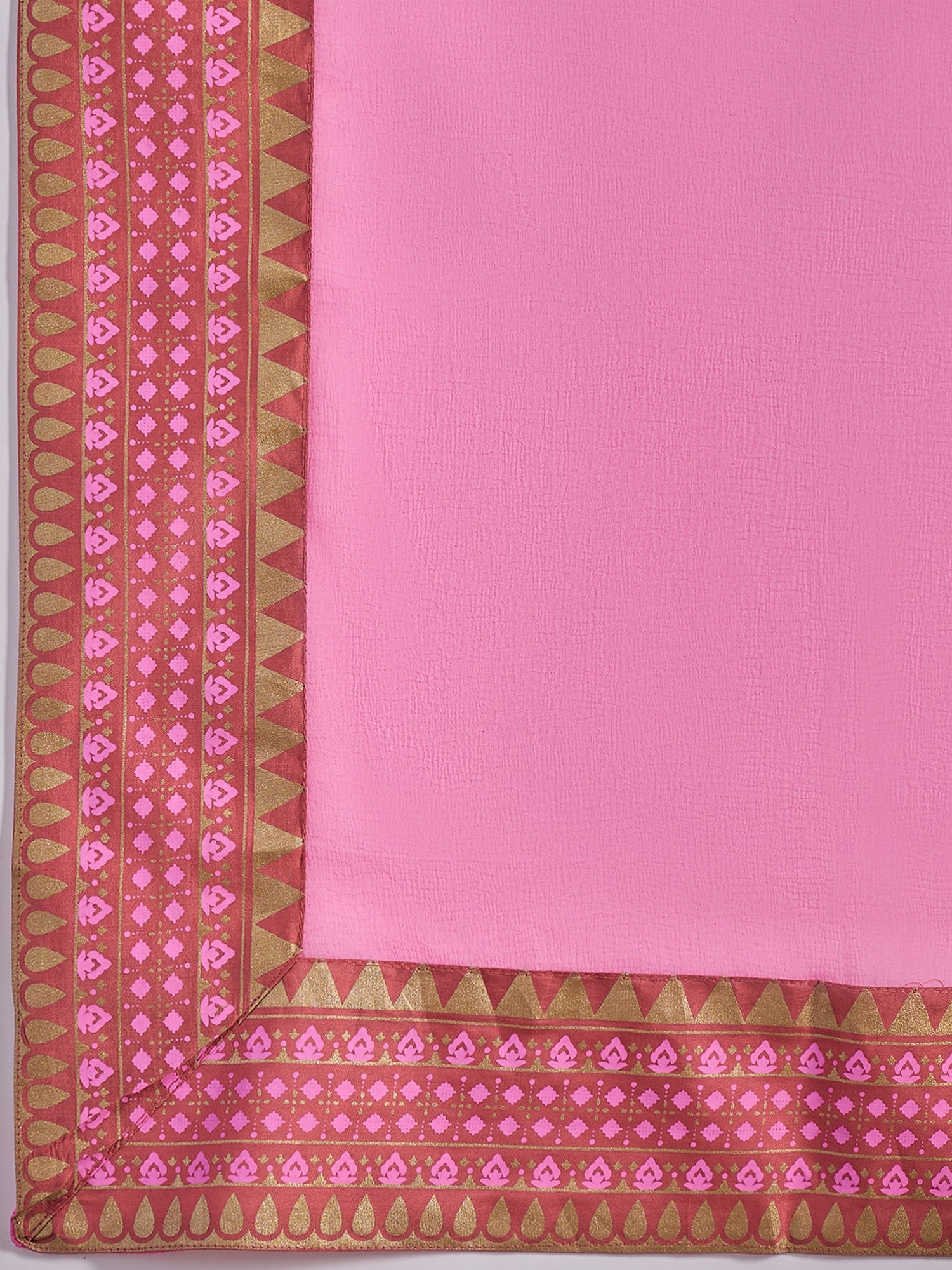 Block Printed & Embroidered Anarkali Kurta & Palazzo With Dupatta