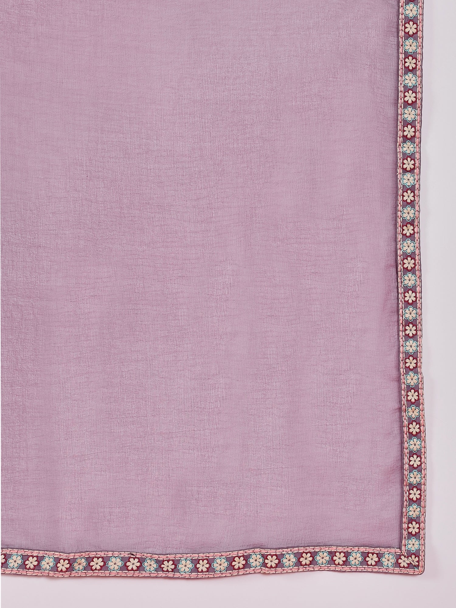 Embroidered Hand Work  Silk Kurti With Palazzos & Dupatta
