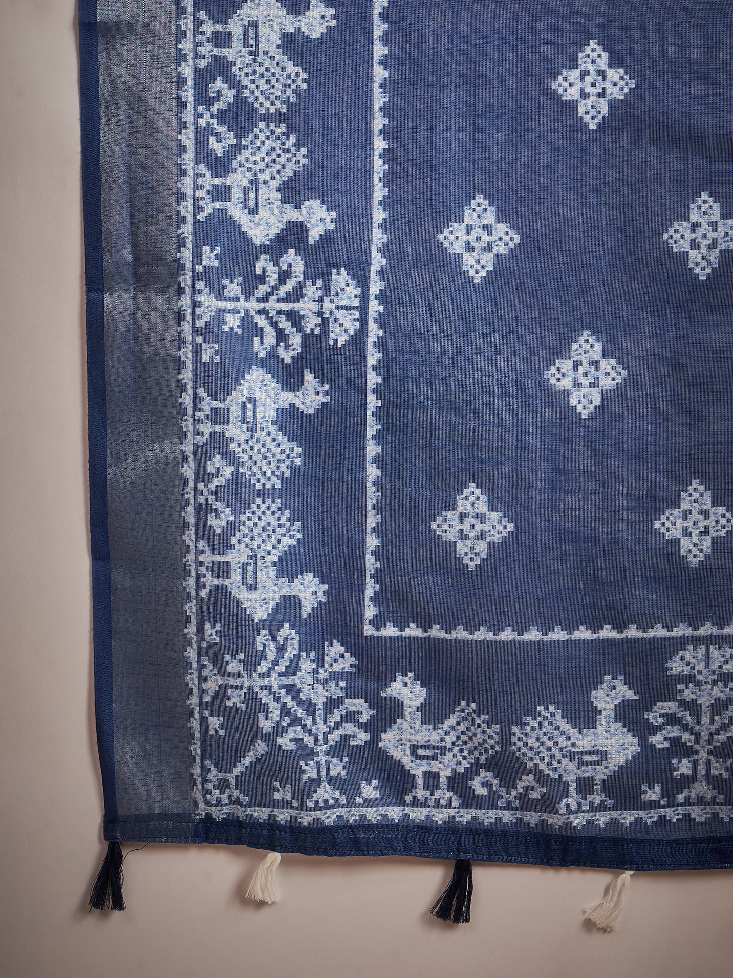 Ethnic Motifs Zari Linen Blend Saree
