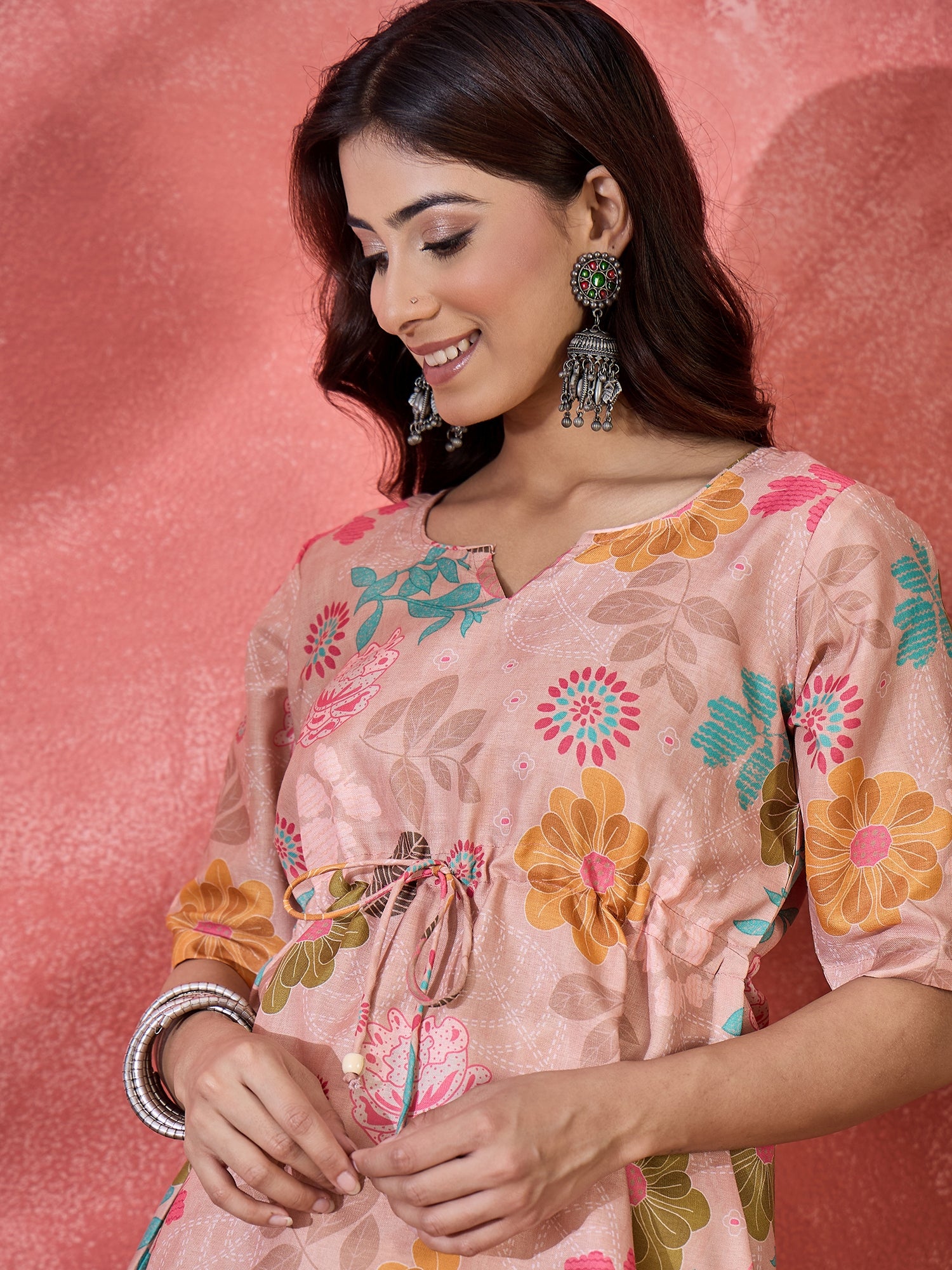 Women Floral Printed Round Neck Top
