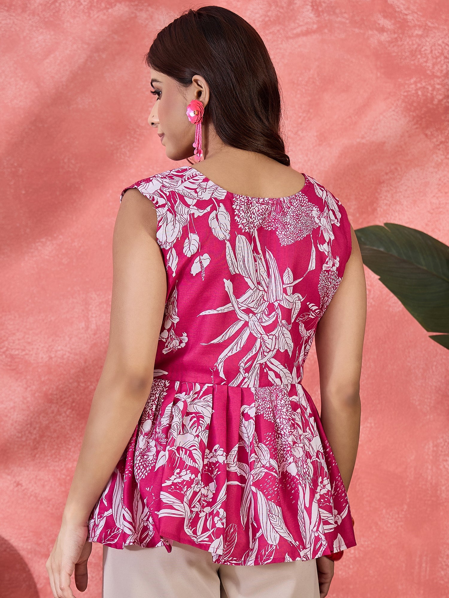 Floral Printed Peplum Top