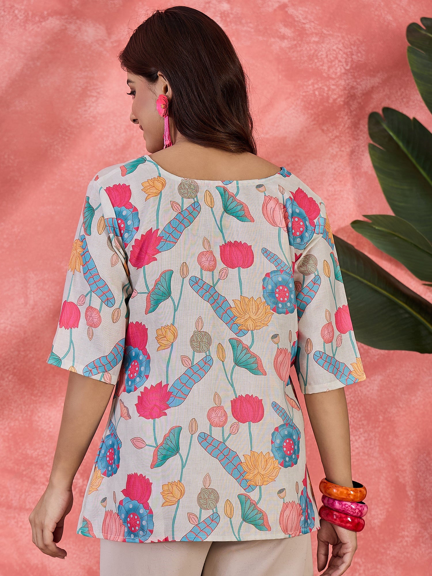 Women Floral Printed Round Neck Top