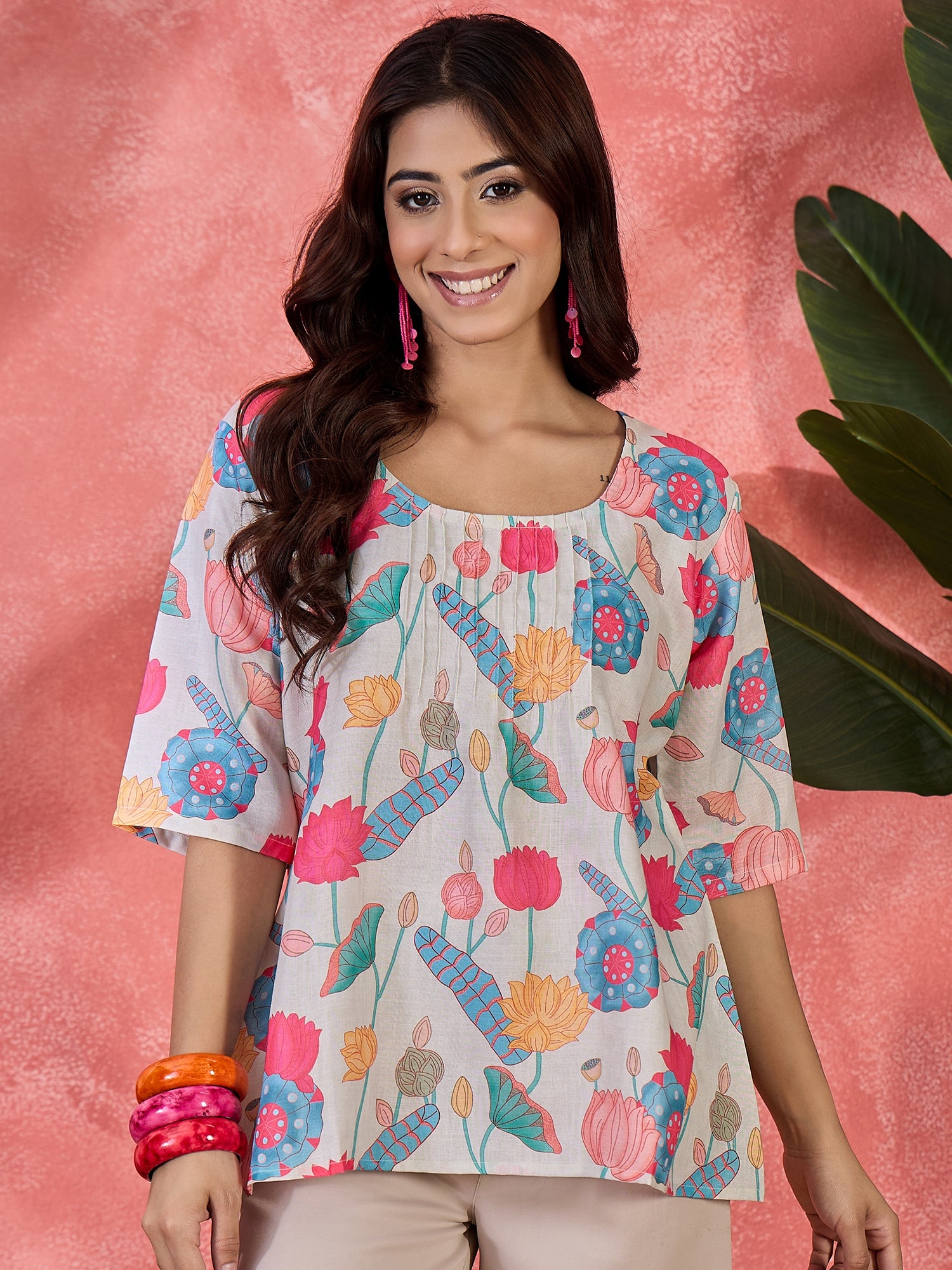 Women Floral Printed Round Neck Top