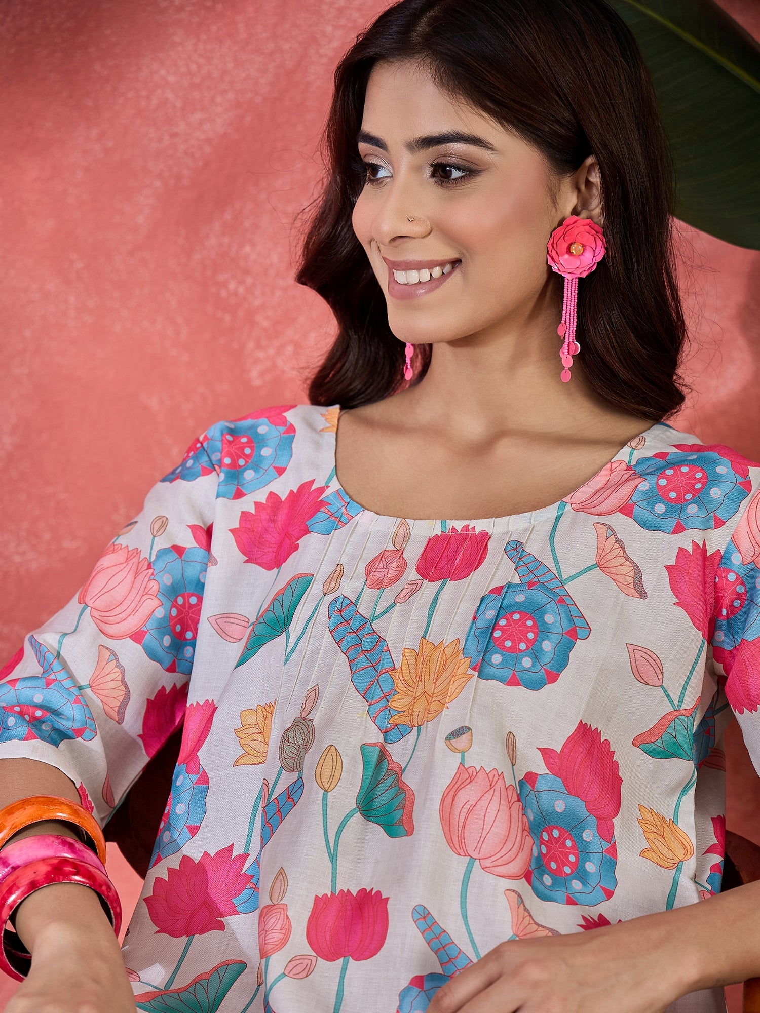 Women Floral Printed Round Neck Top