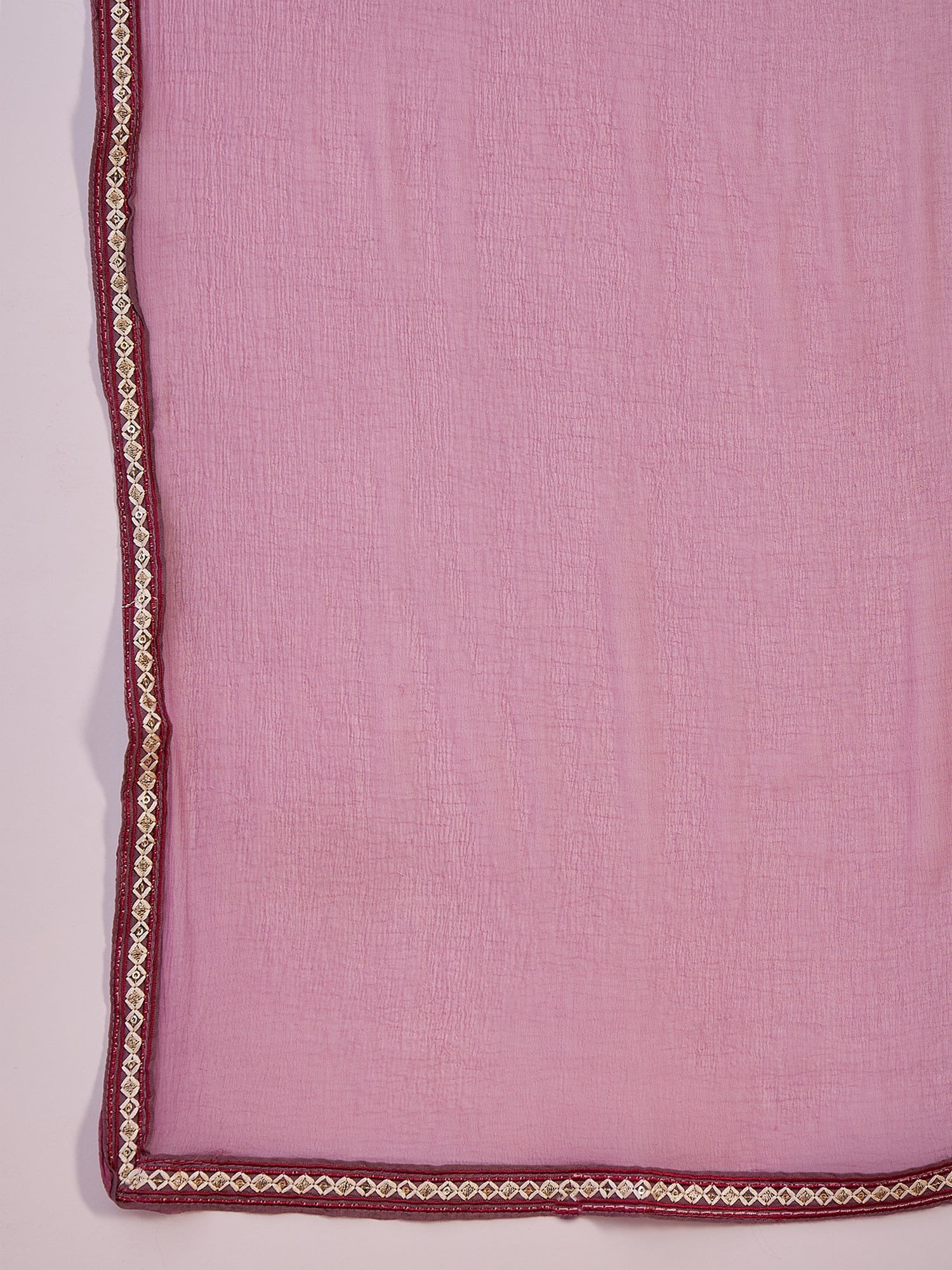 Embroidered Detailed V- Neck Kurta, Palazzo & Dupatta Set