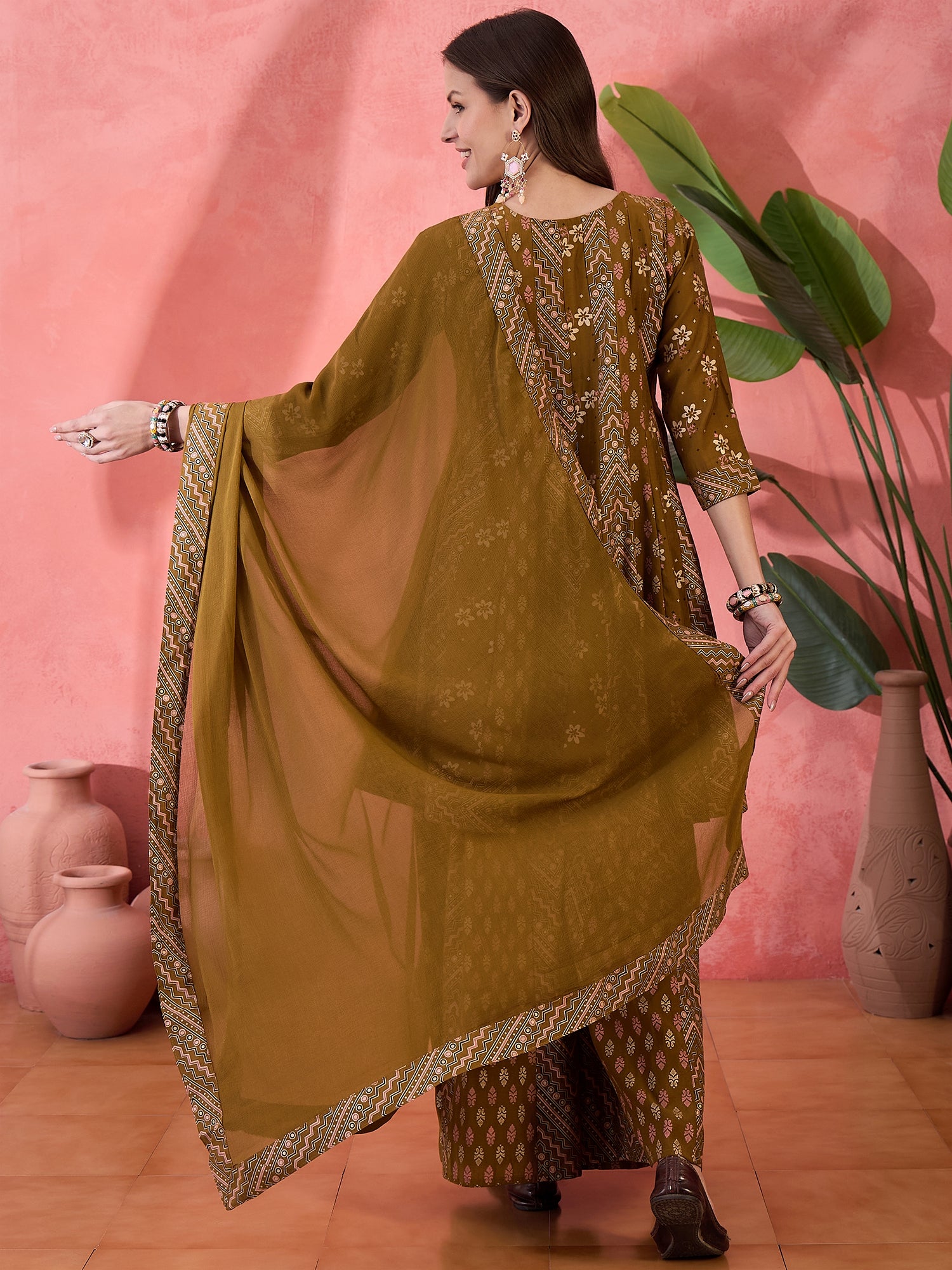 Embroidered Anarkali Kurta Set With Dupatta