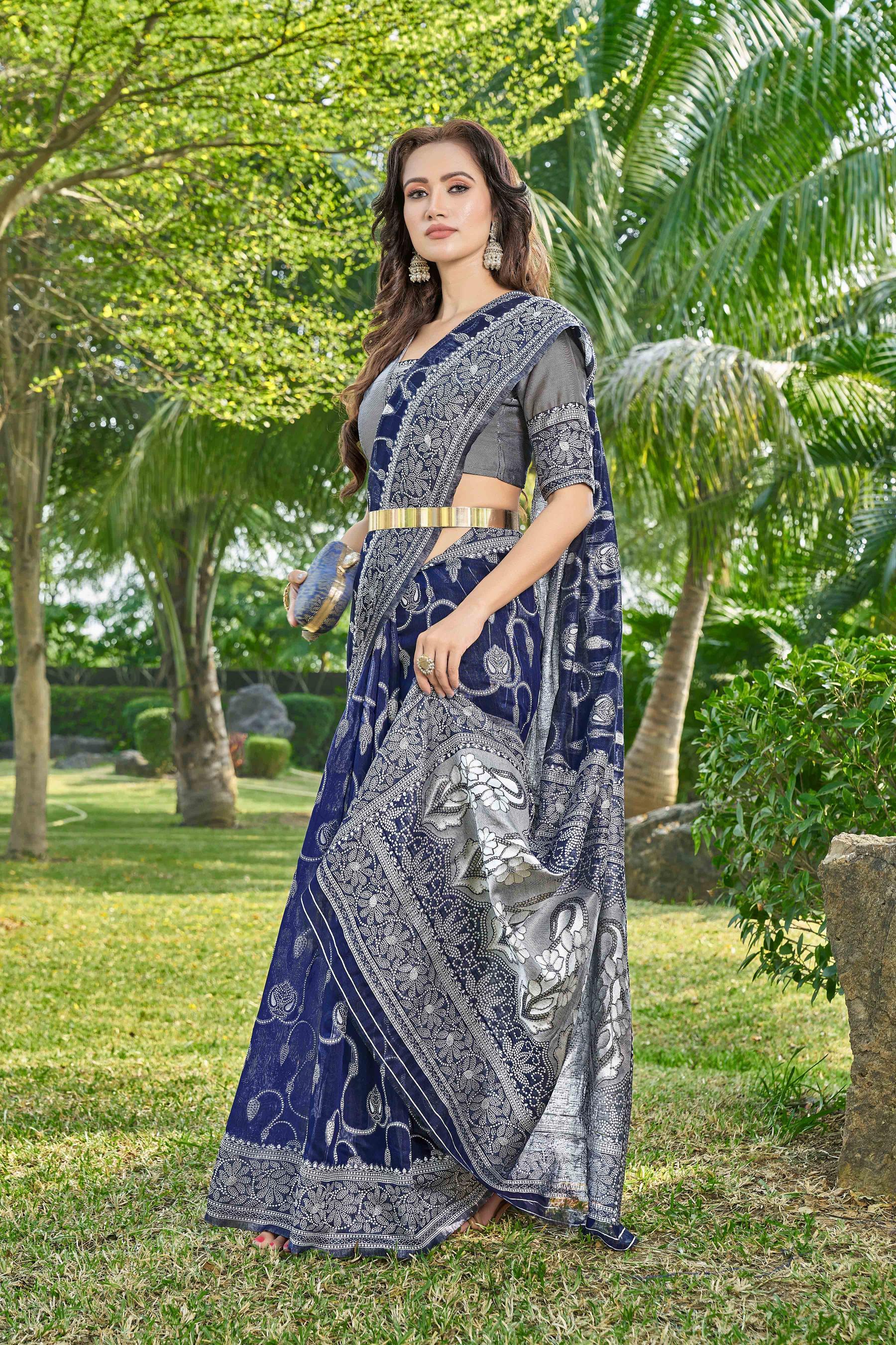 Floral Woven Design Zari Silk Cotton Saree