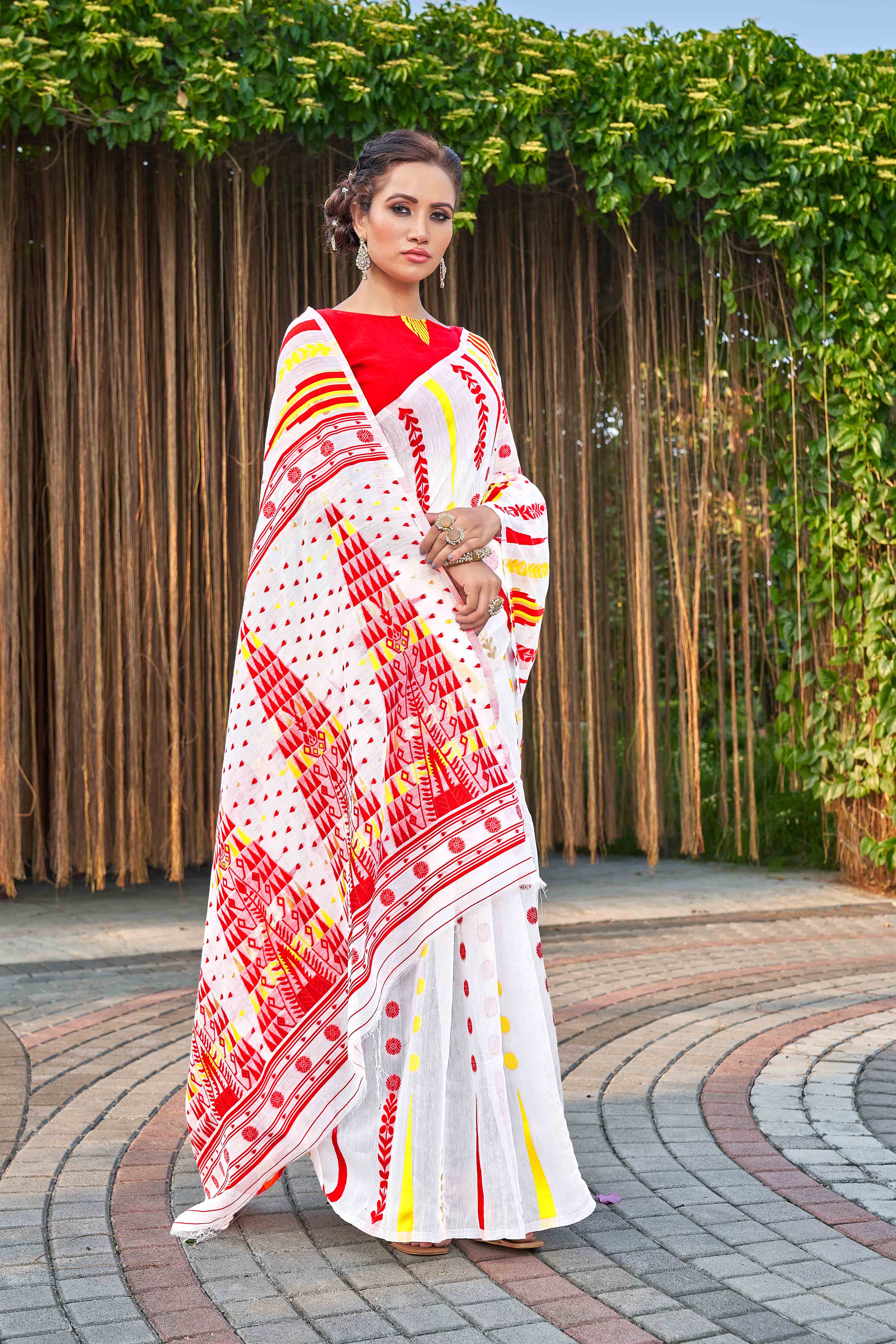 Geometric Self Designed Saree