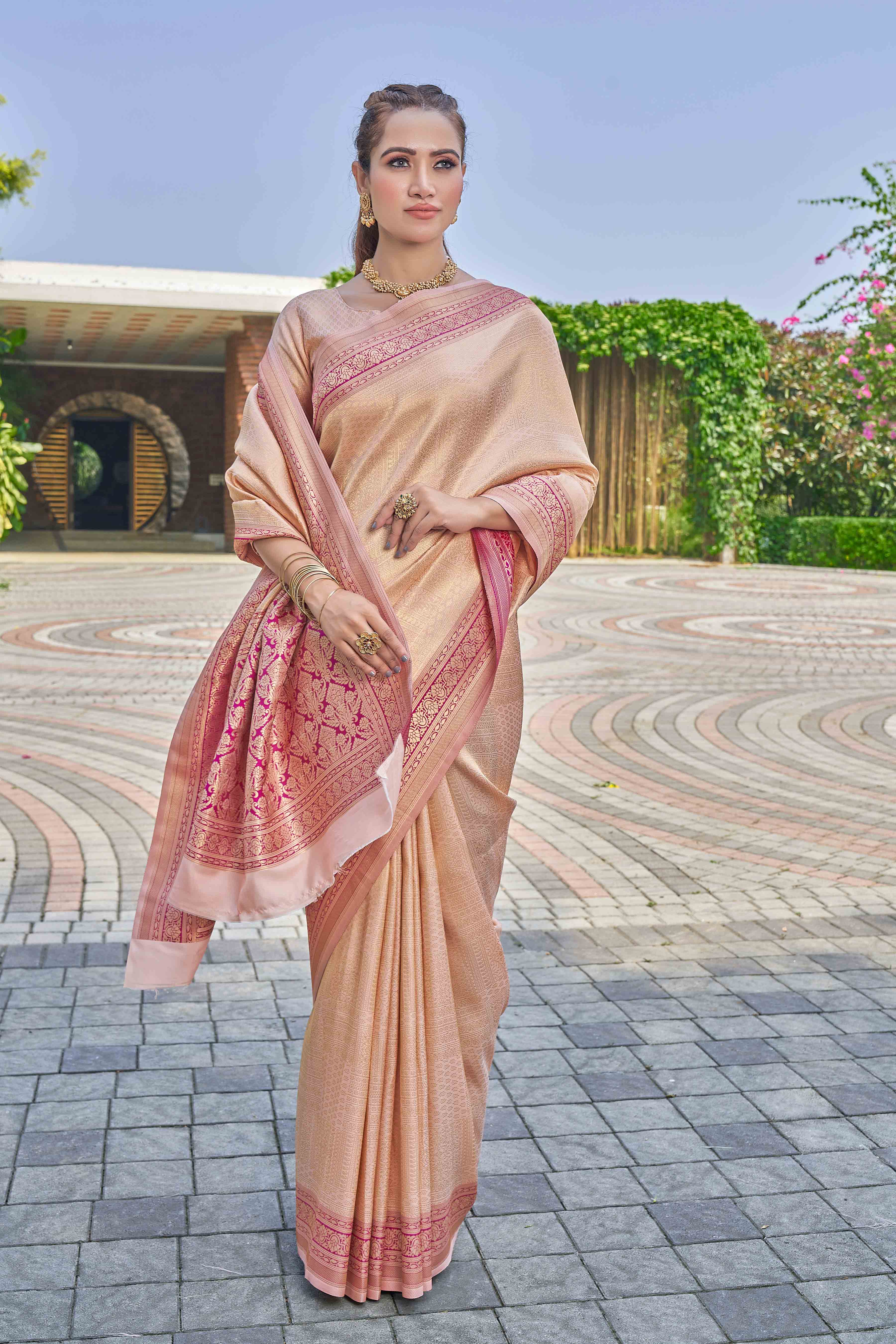 Ethnic Motifs Woven Design Zari Designer Banarasi Saree