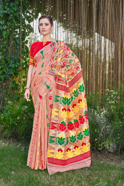 Floral Woven Design Jamdani Saree