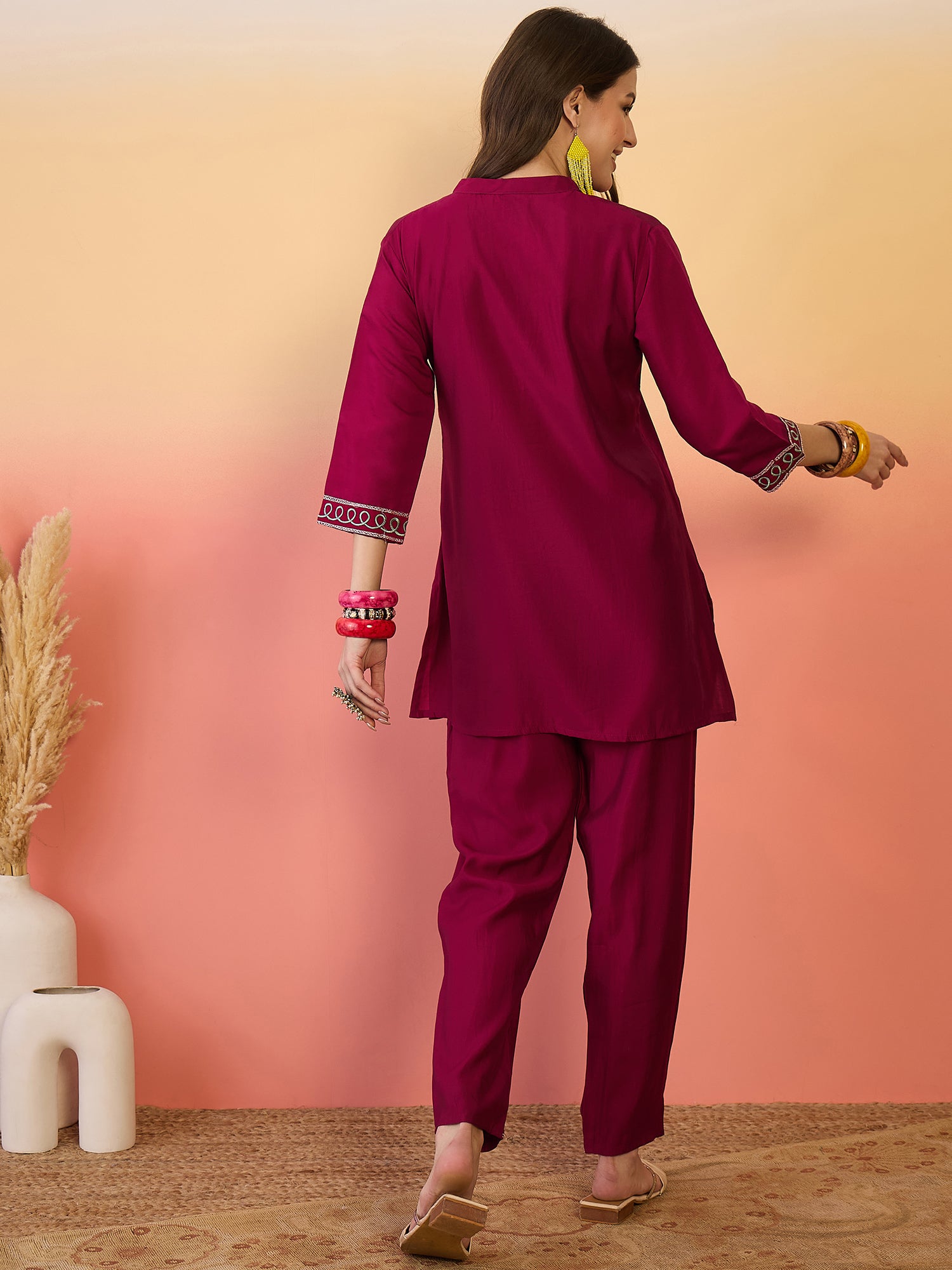 Embroidered Tunic With Trouser Co-Ords