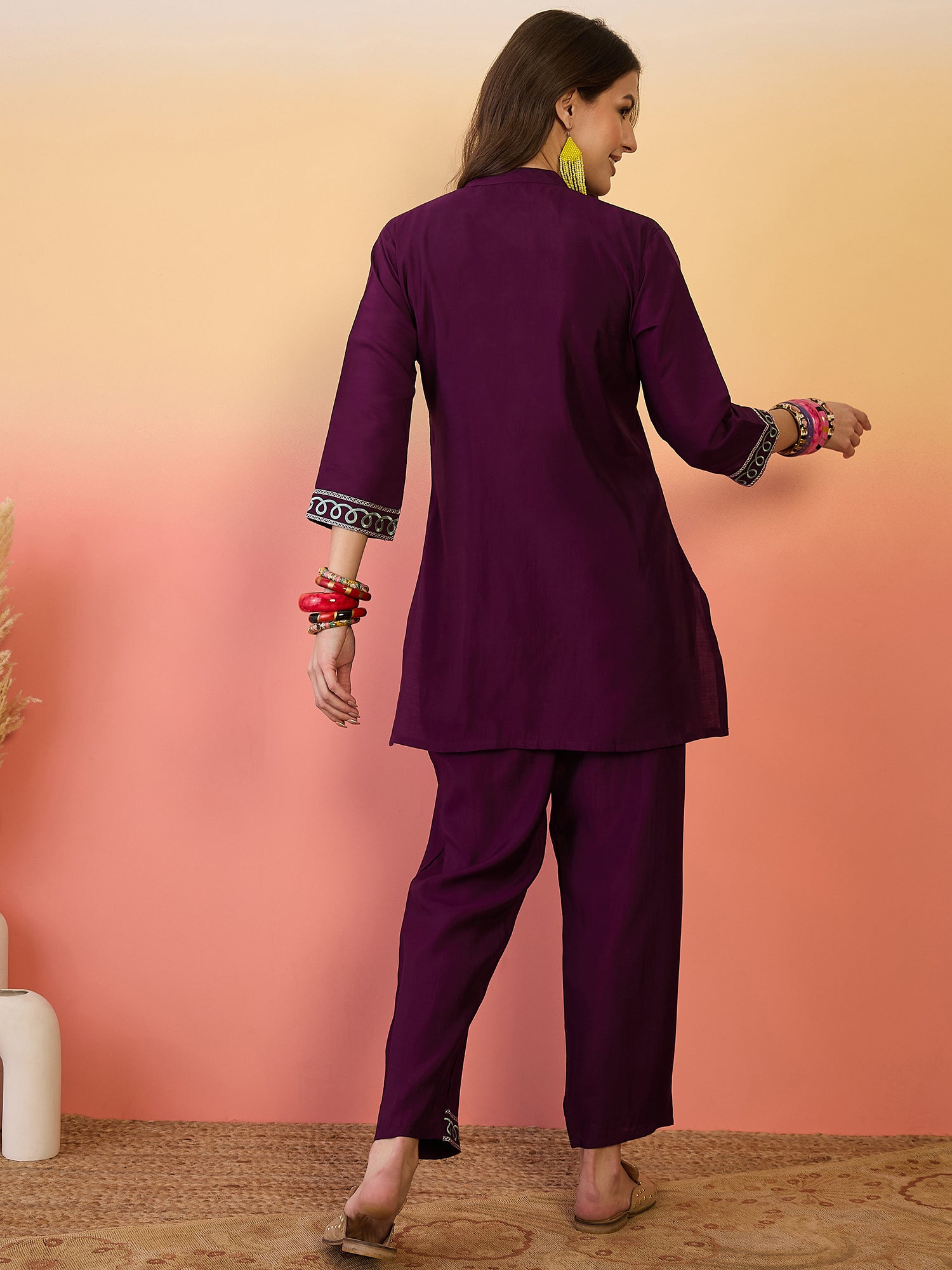 Embroidered Tunic With Trouser Co-Ords