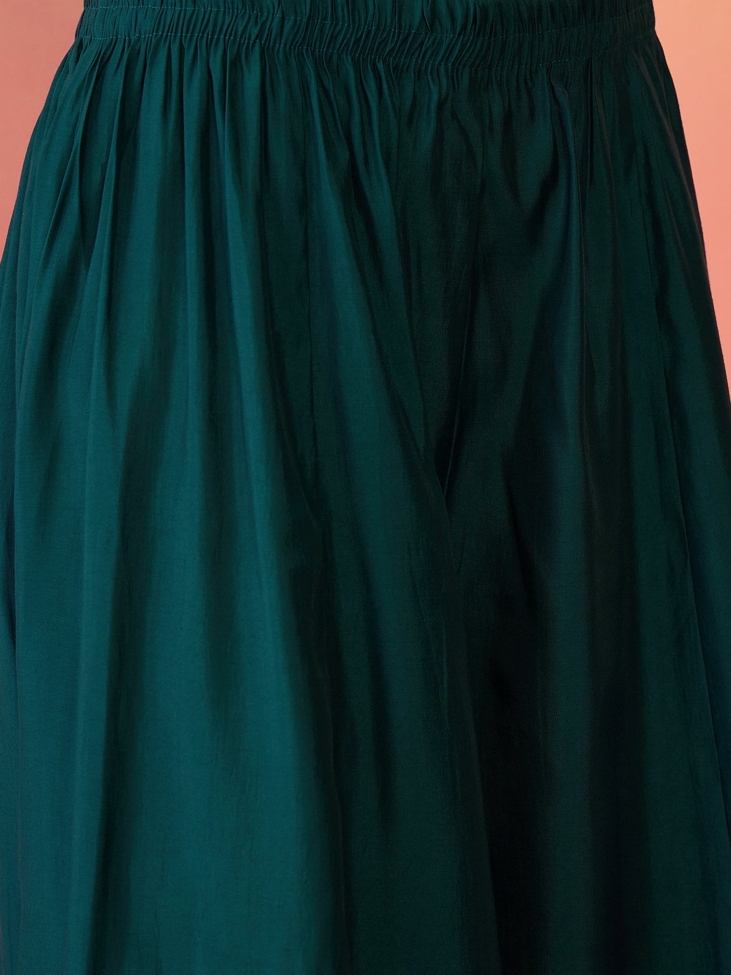 Women Embroidered Anarkali Kurta With Palazzo & Dupatta