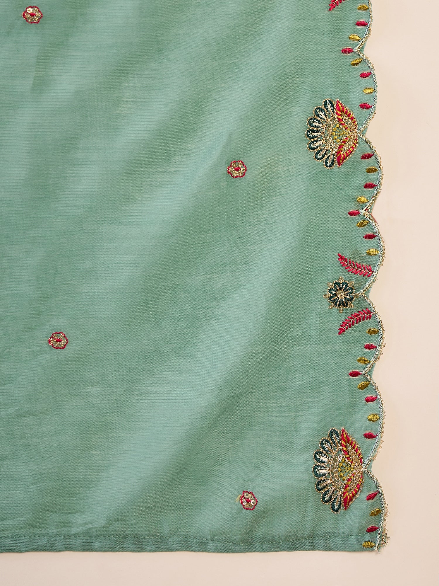 Women Embroidered Anarkali Kurta With Palazzo & Dupatta