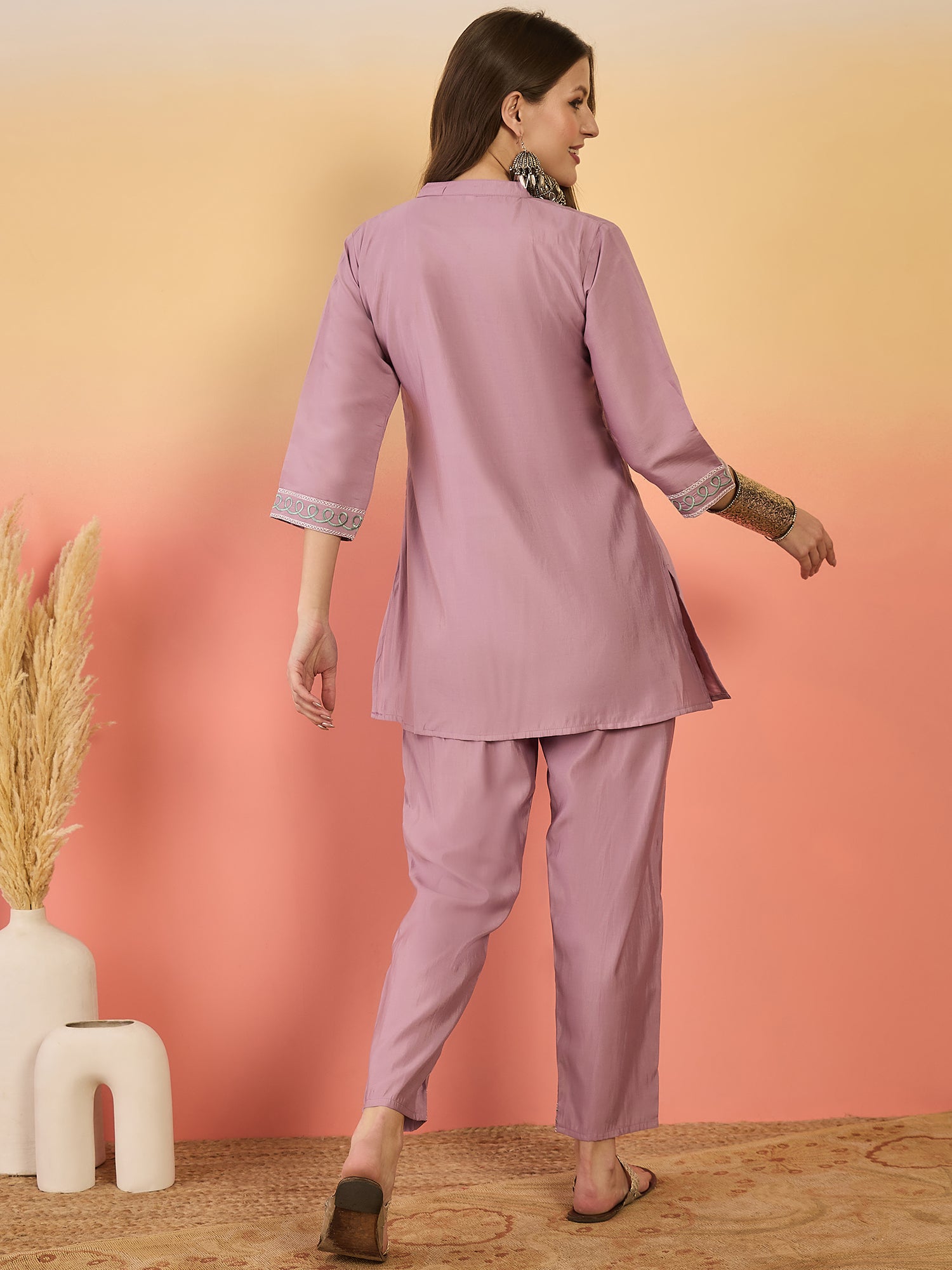 Embroidered Tunic With Trouser Co-Ords