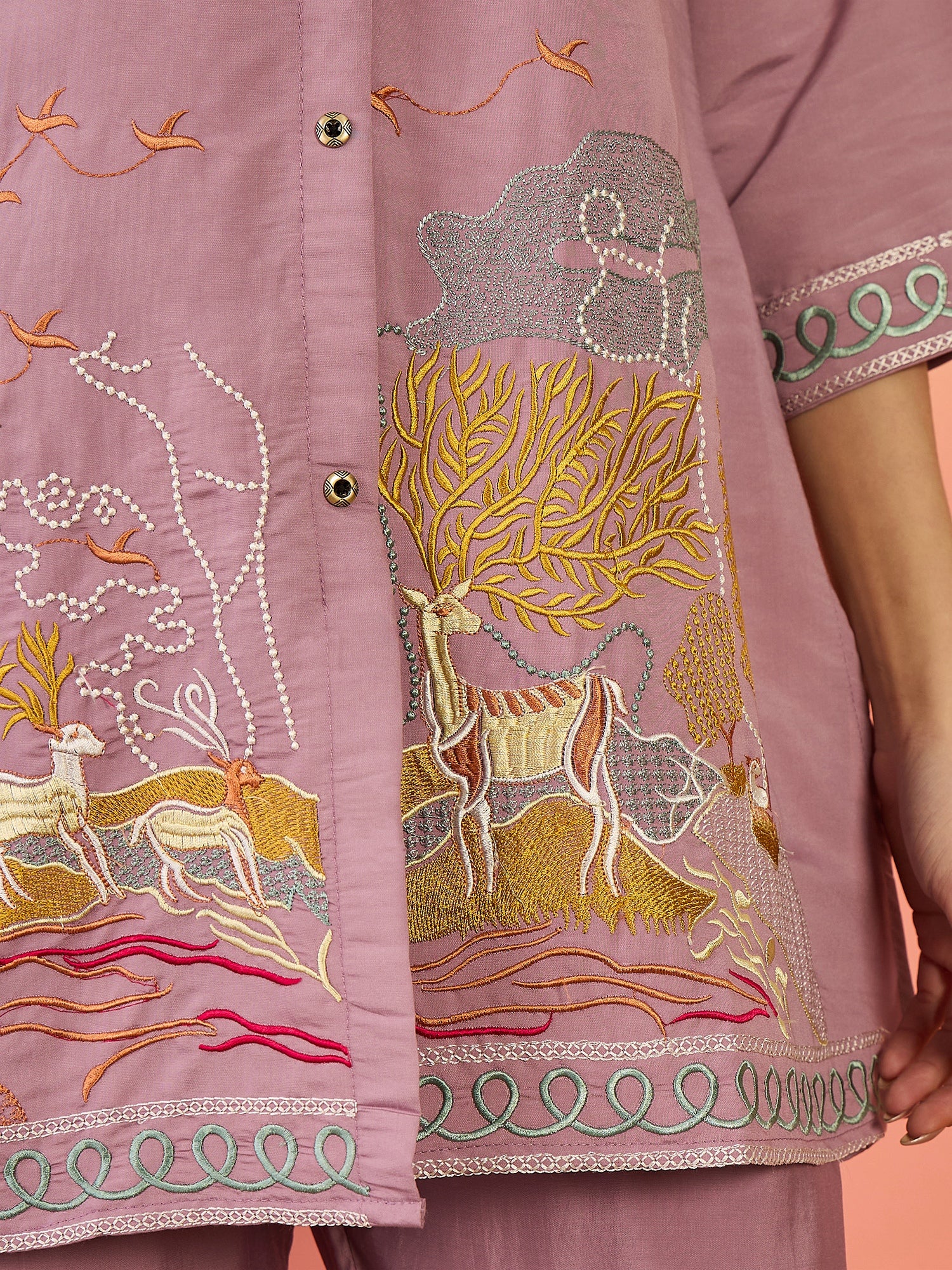 Embroidered Tunic With Trouser Co-Ords