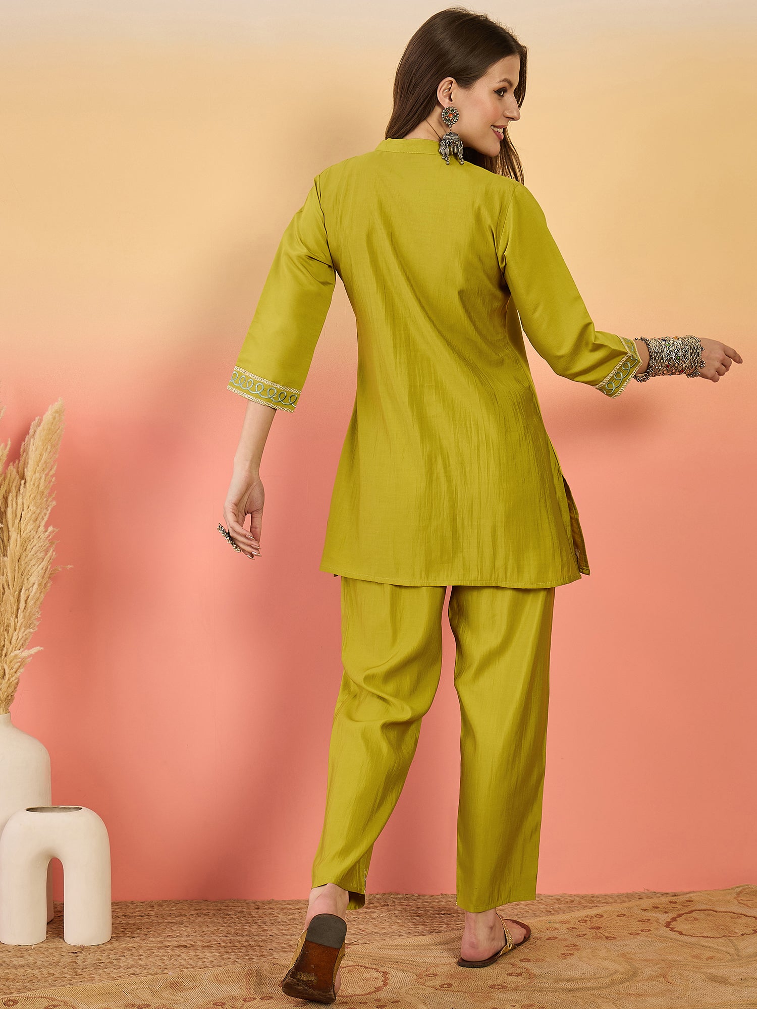 Embroidered Tunic With Trouser Co-Ords