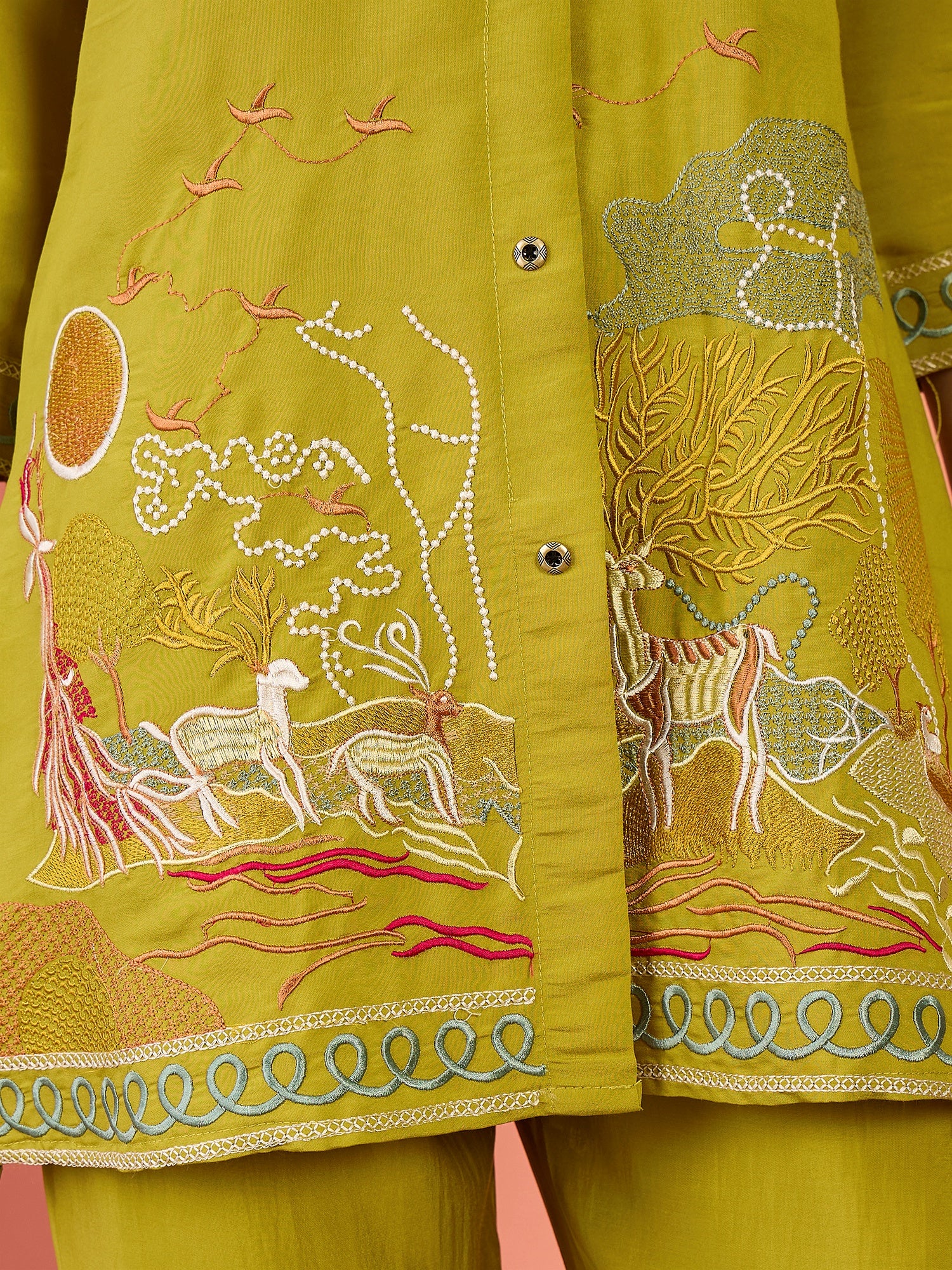 Embroidered Tunic With Trouser Co-Ords