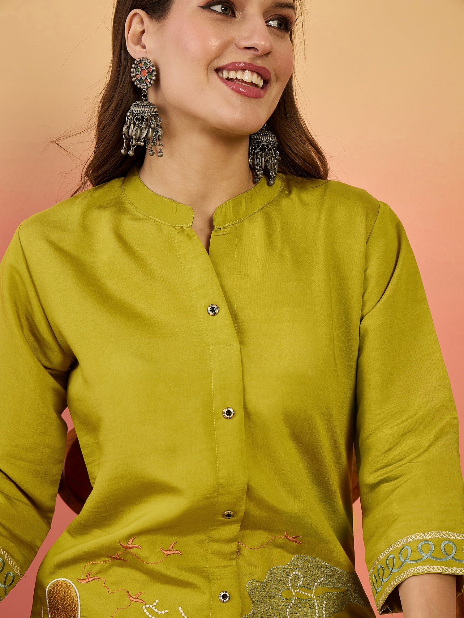 Embroidered Tunic With Trouser Co-Ords