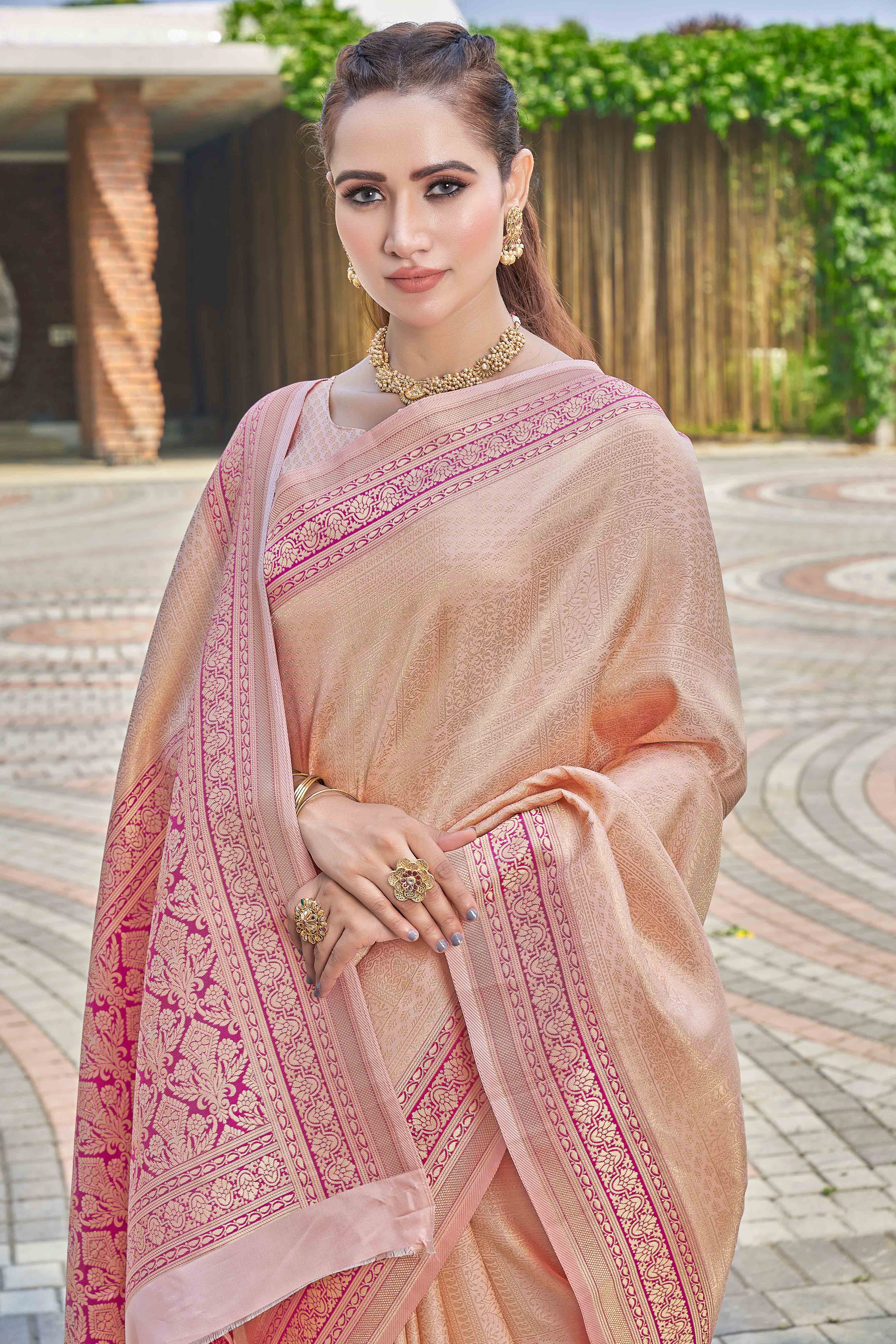 Ethnic Motifs Woven Design Zari Designer Banarasi Saree