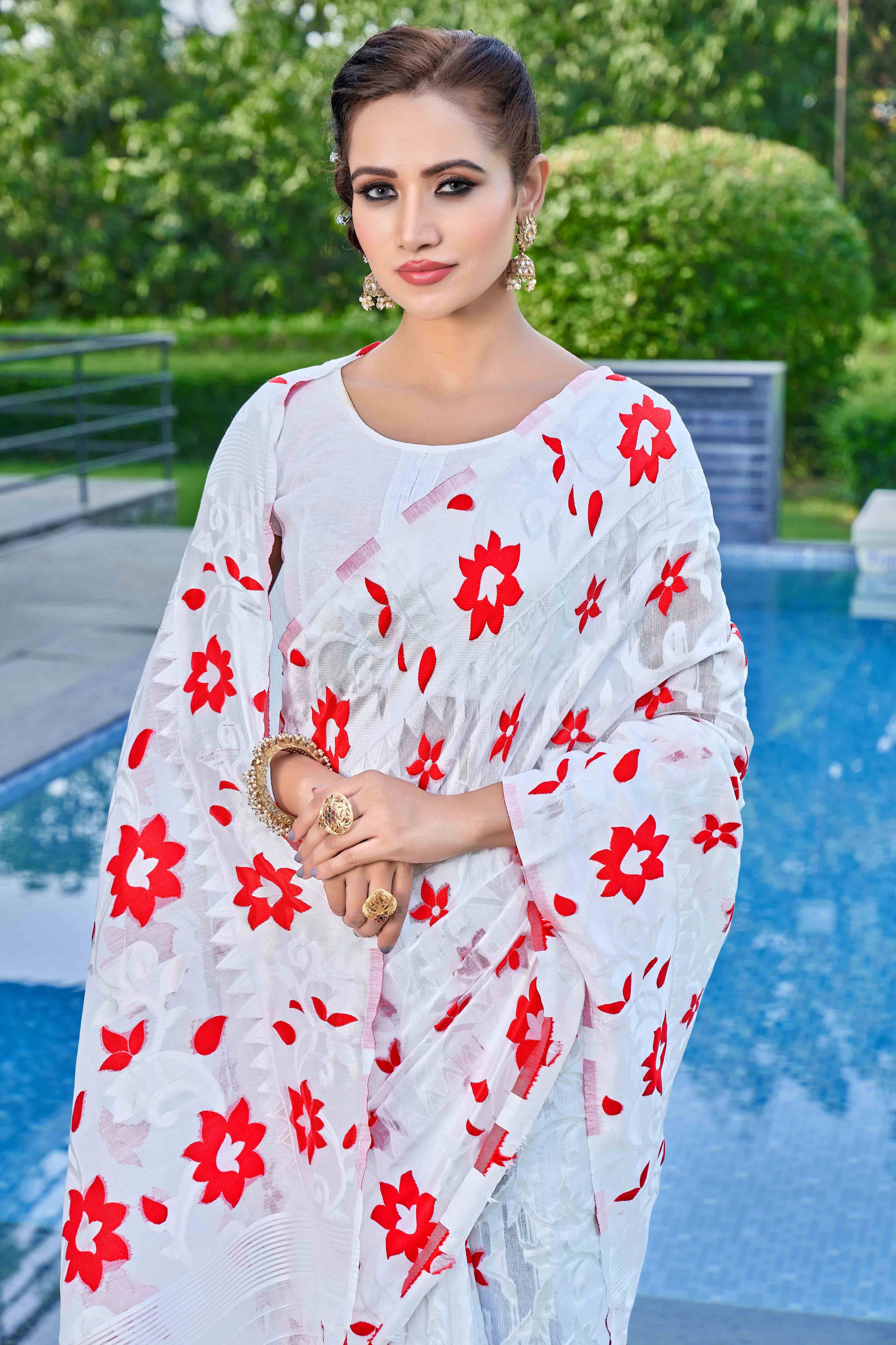 Floral Woven Design Jamdani Saree