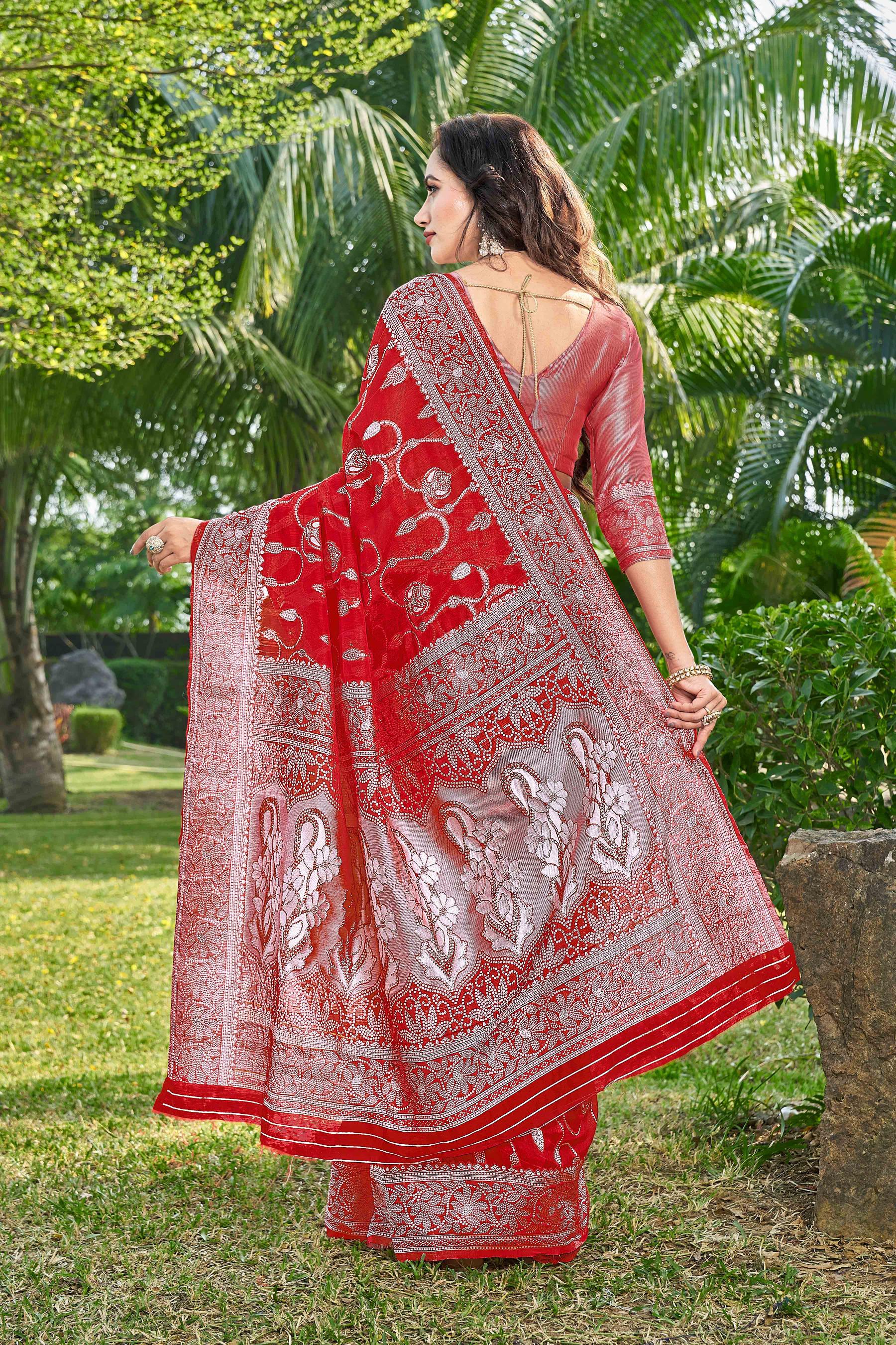 Floral Woven Design Zari Silk Cotton Saree