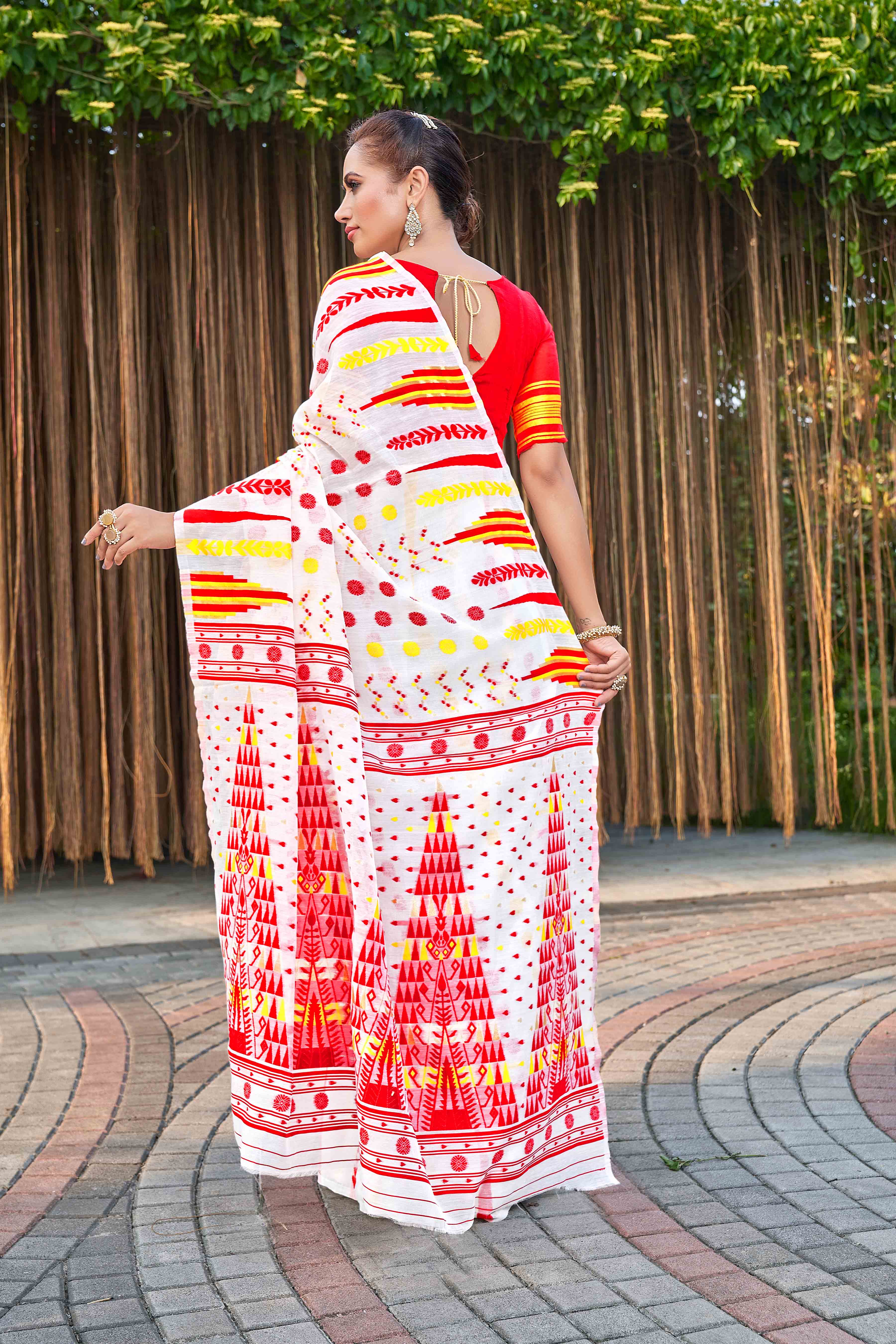 Geometric Self Designed Saree