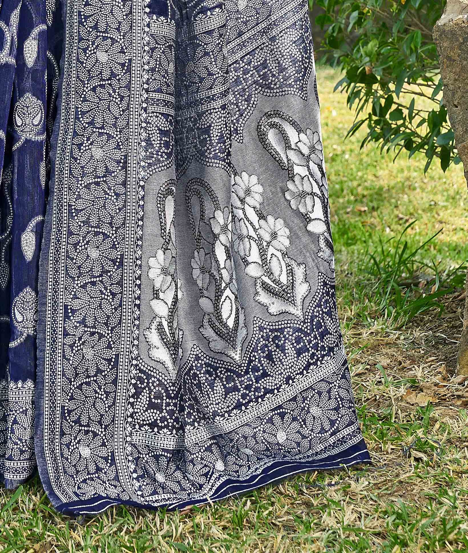 Floral Woven Design Zari Silk Cotton Saree