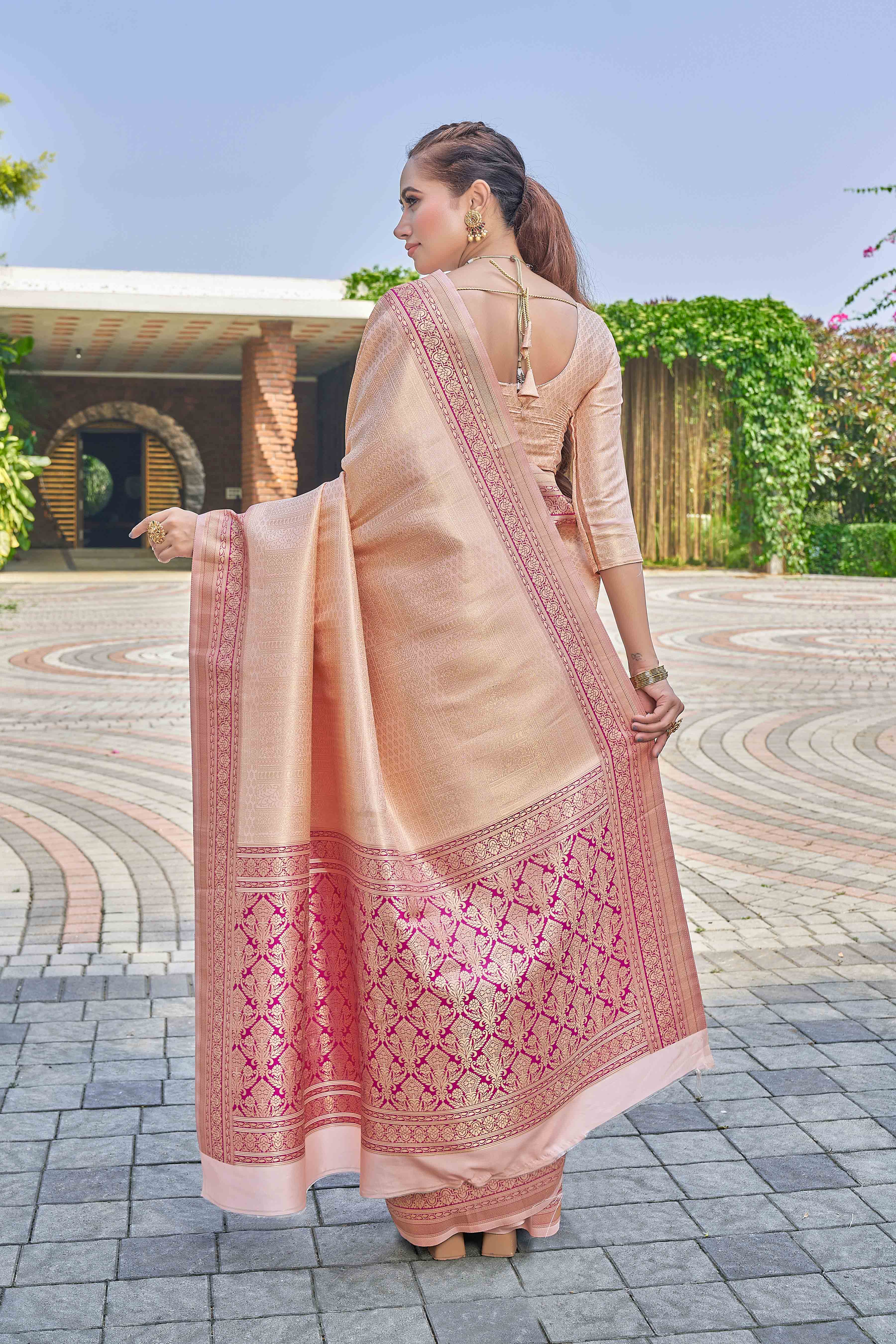 Ethnic Motifs Woven Design Zari Designer Banarasi Saree
