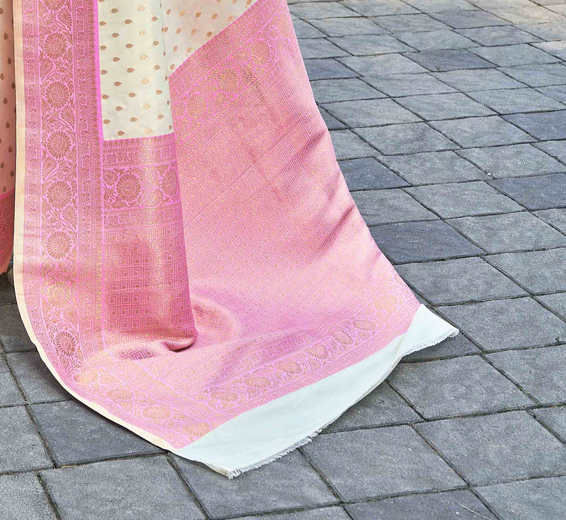Ethnic Motifs Woven Design Zari Banarasi Saree