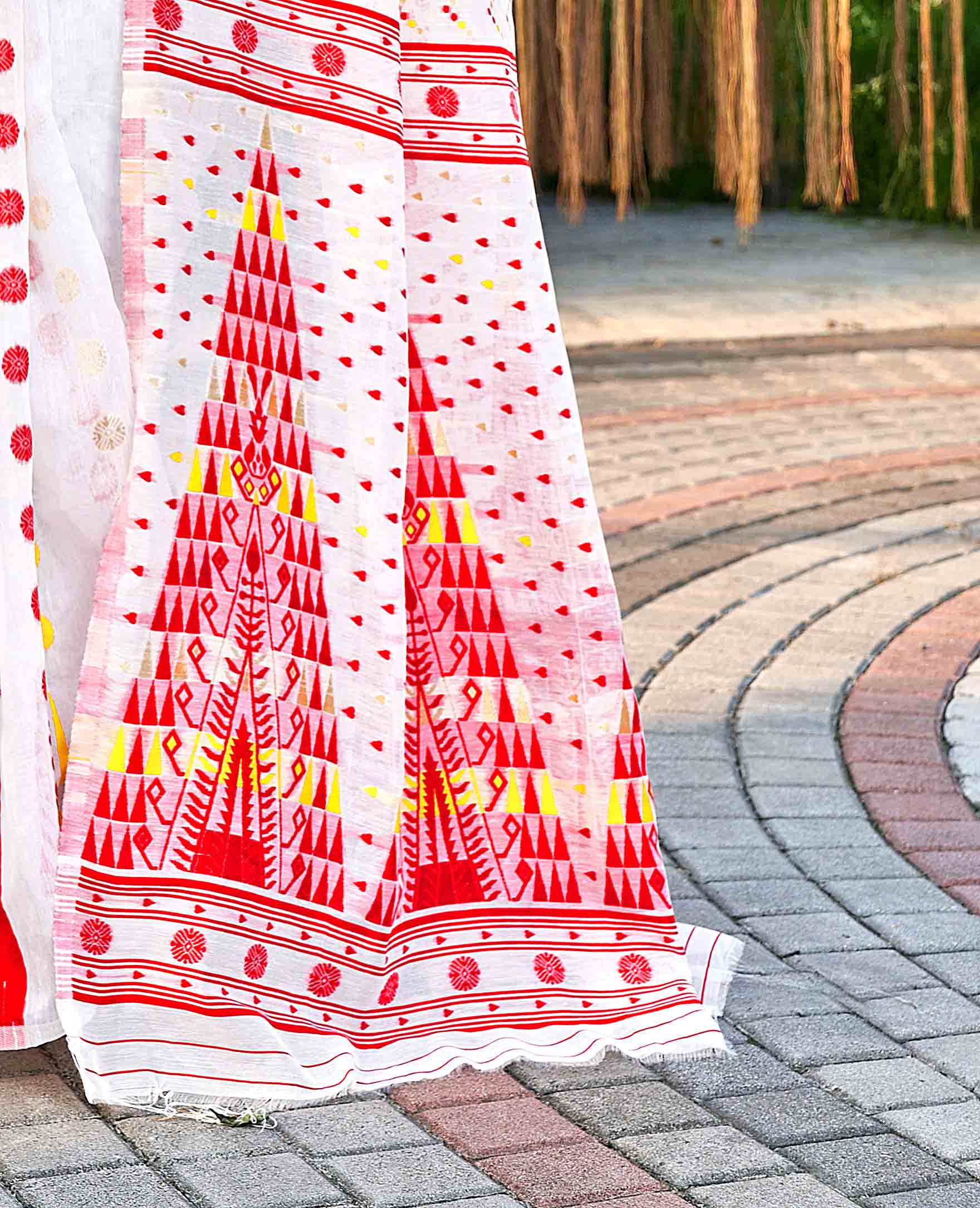Geometric Self Designed Saree