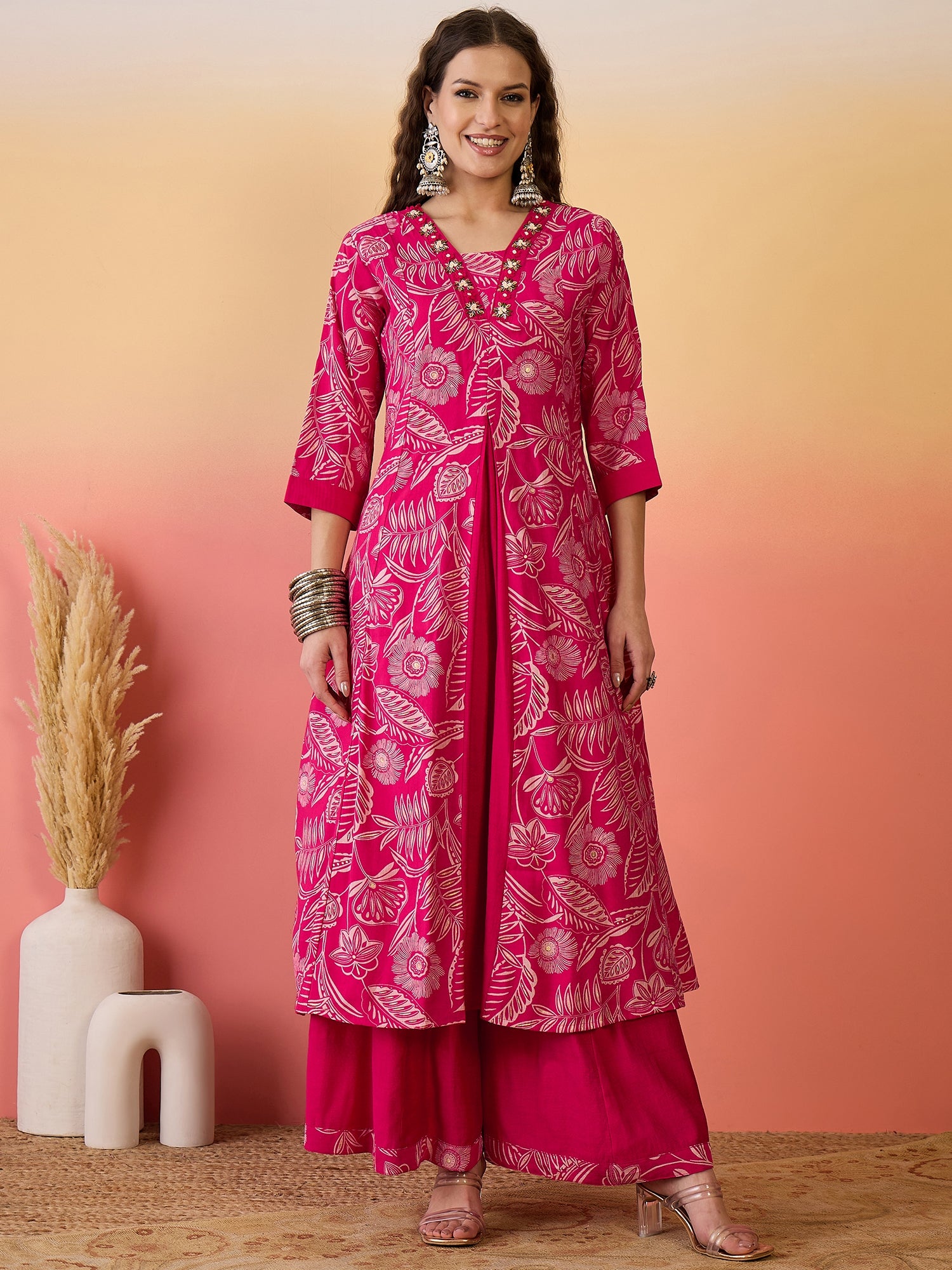 Yoke Design Anarkali Kurta Set With Dupatta