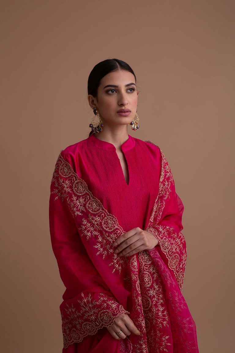 Women's Cotton Silk Anarkali Solid Kurta with Pant & Dupatta