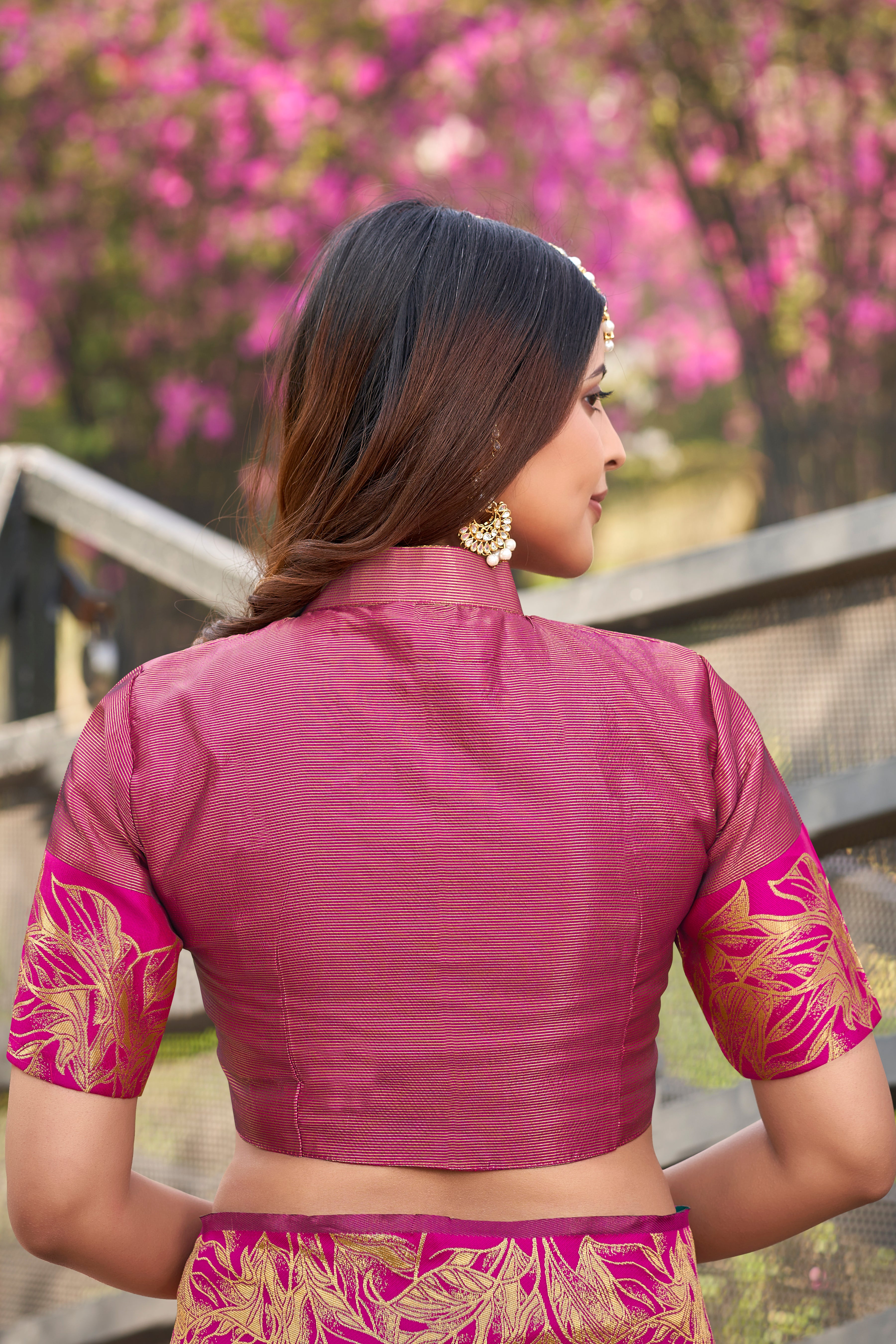 Ethnic Motifs Kanjeevaram Woven Design Zari Baluchari Saree